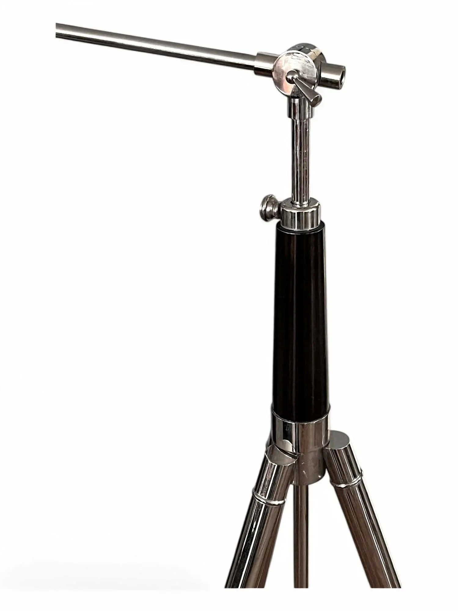 1980s Modern Chrome Floor Lamp – Adjustable Tripod Design With Dome Shade - 7