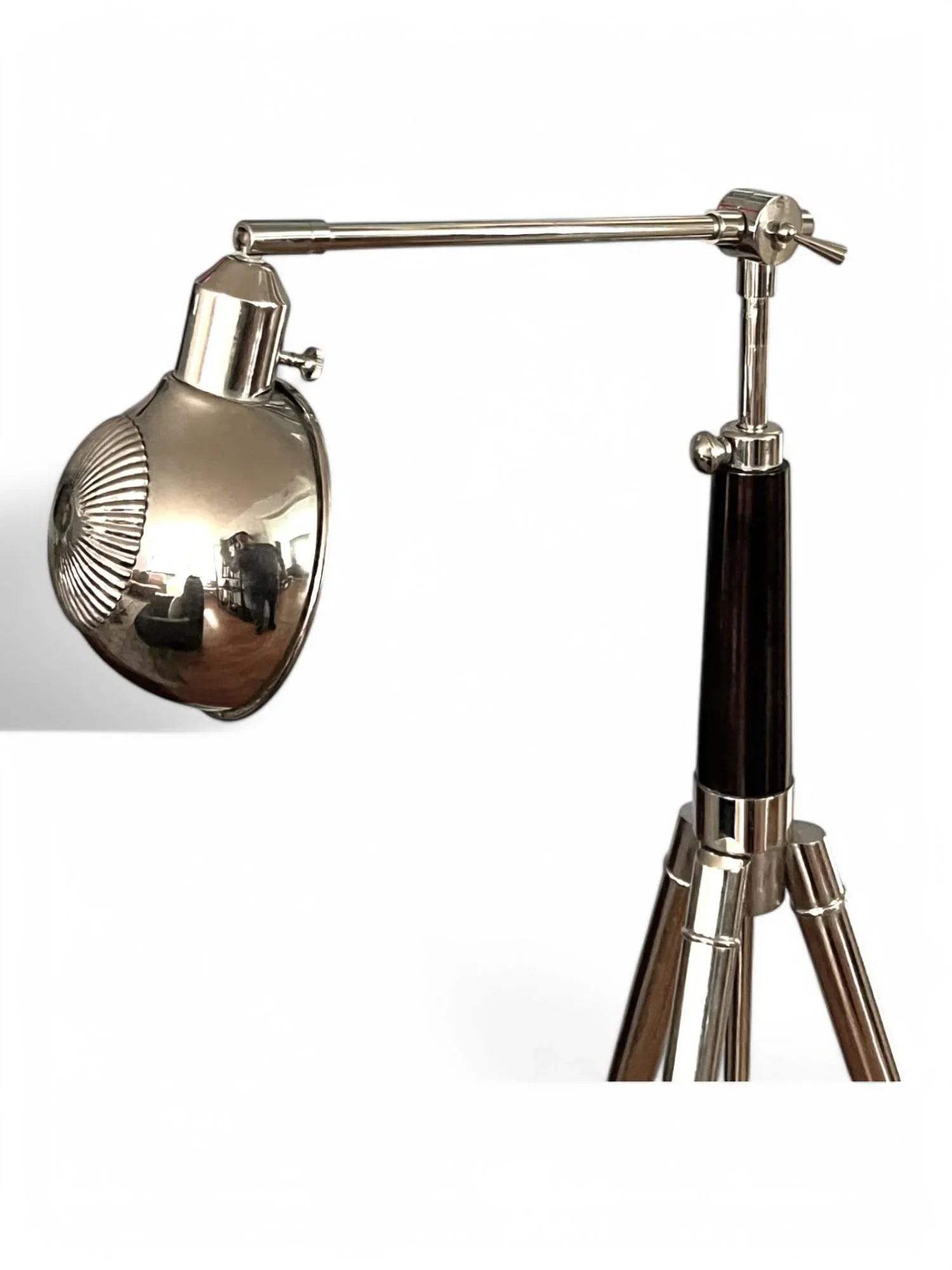 1980s Modern Chrome Floor Lamp – Adjustable Tripod Design With Dome Shade - 8