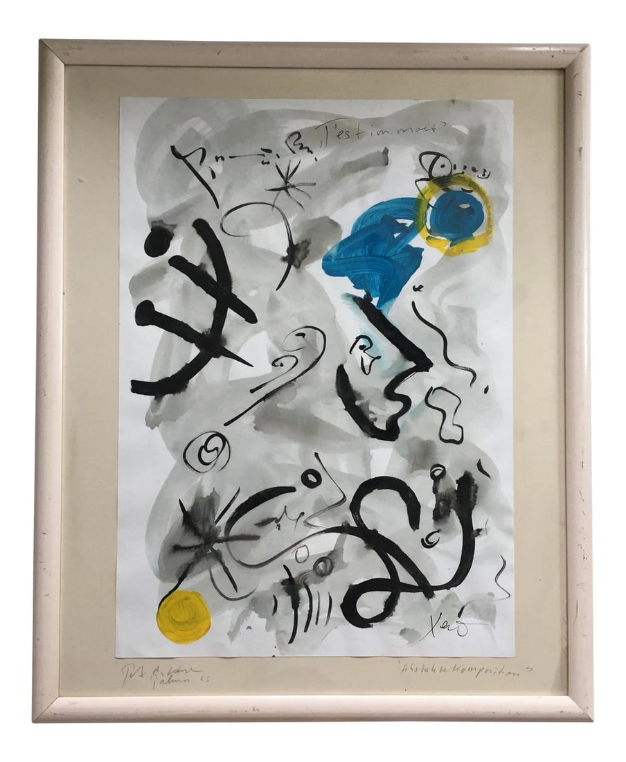 Abstrakt Komposition Painting by Peter Keil: Peter Keil is a German artist that focuses primarily on abstract expressionism. Keil painted with some of the greats including Joan MirÃ³, Pablo Picasso and Andy Warhol, to name a few. This 
