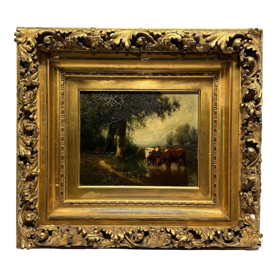 William Hart (American, 1823–1894) "Cattle at the Water's Edge" Oil on Canvas (1 of 9)