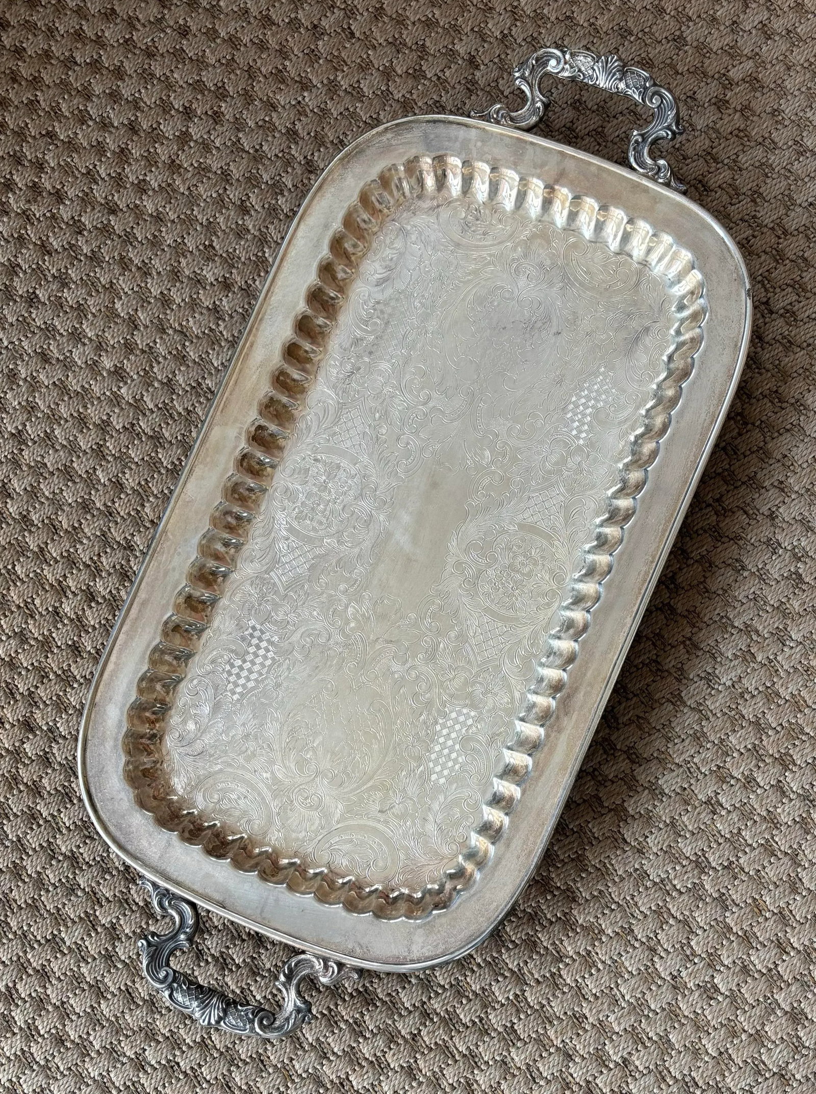 Vintage Silver Plated Serving Tray - 2