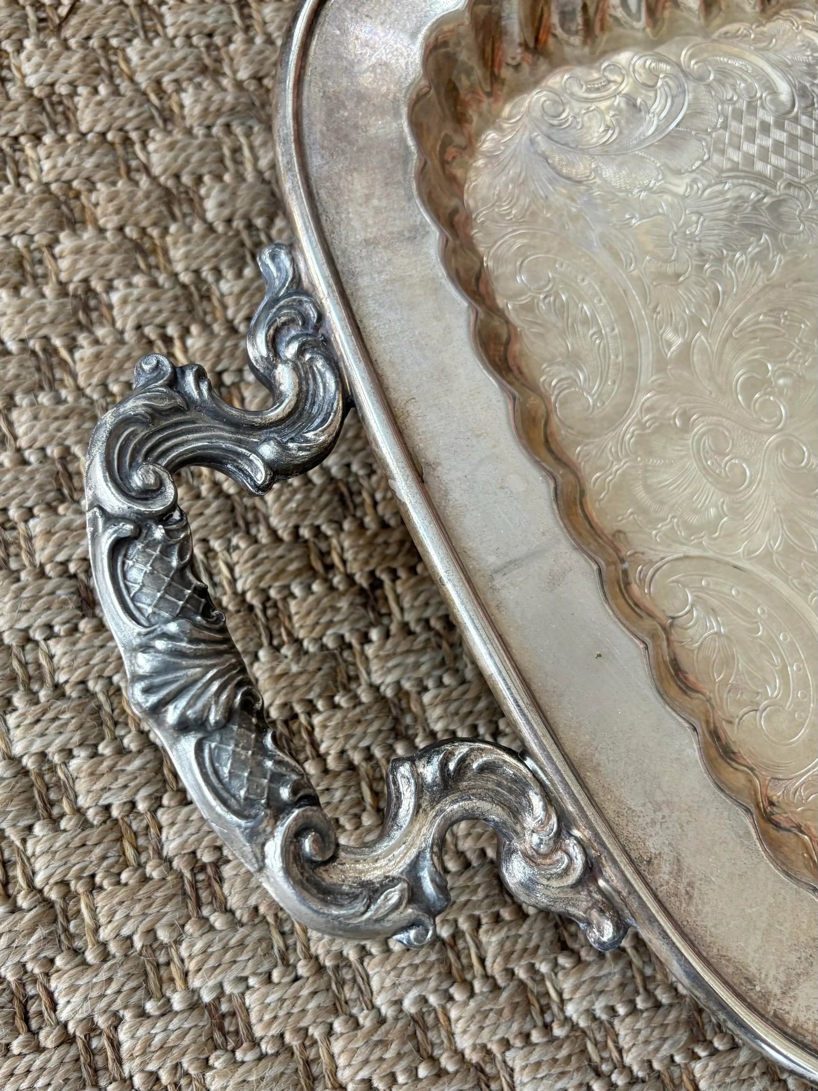 Vintage Silver Plated Serving Tray - 3