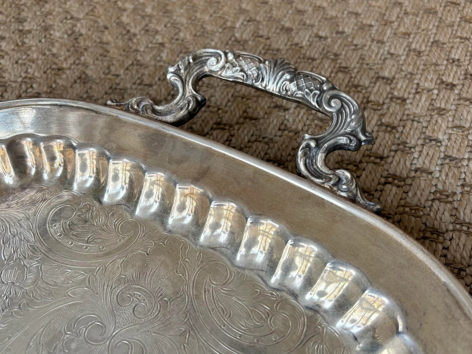 Vintage Silver Plated Serving Tray - 4