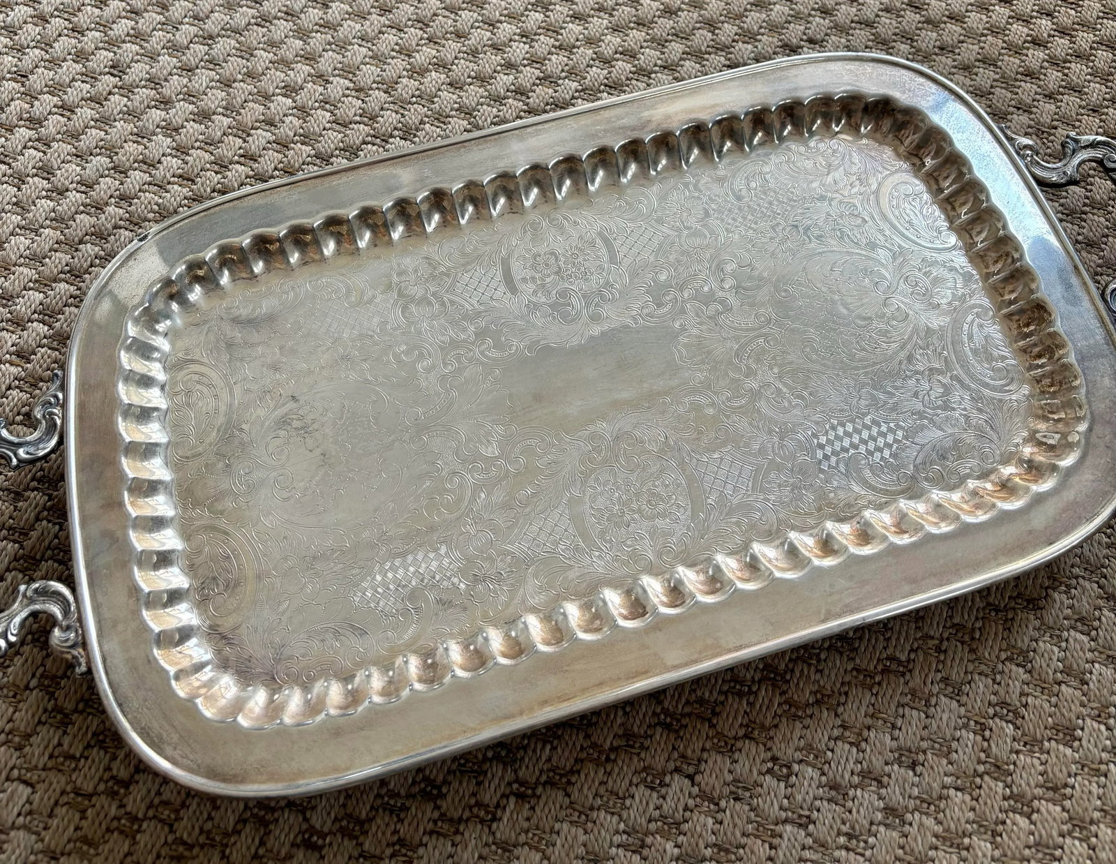 Vintage Silver Plated Serving Tray - 5