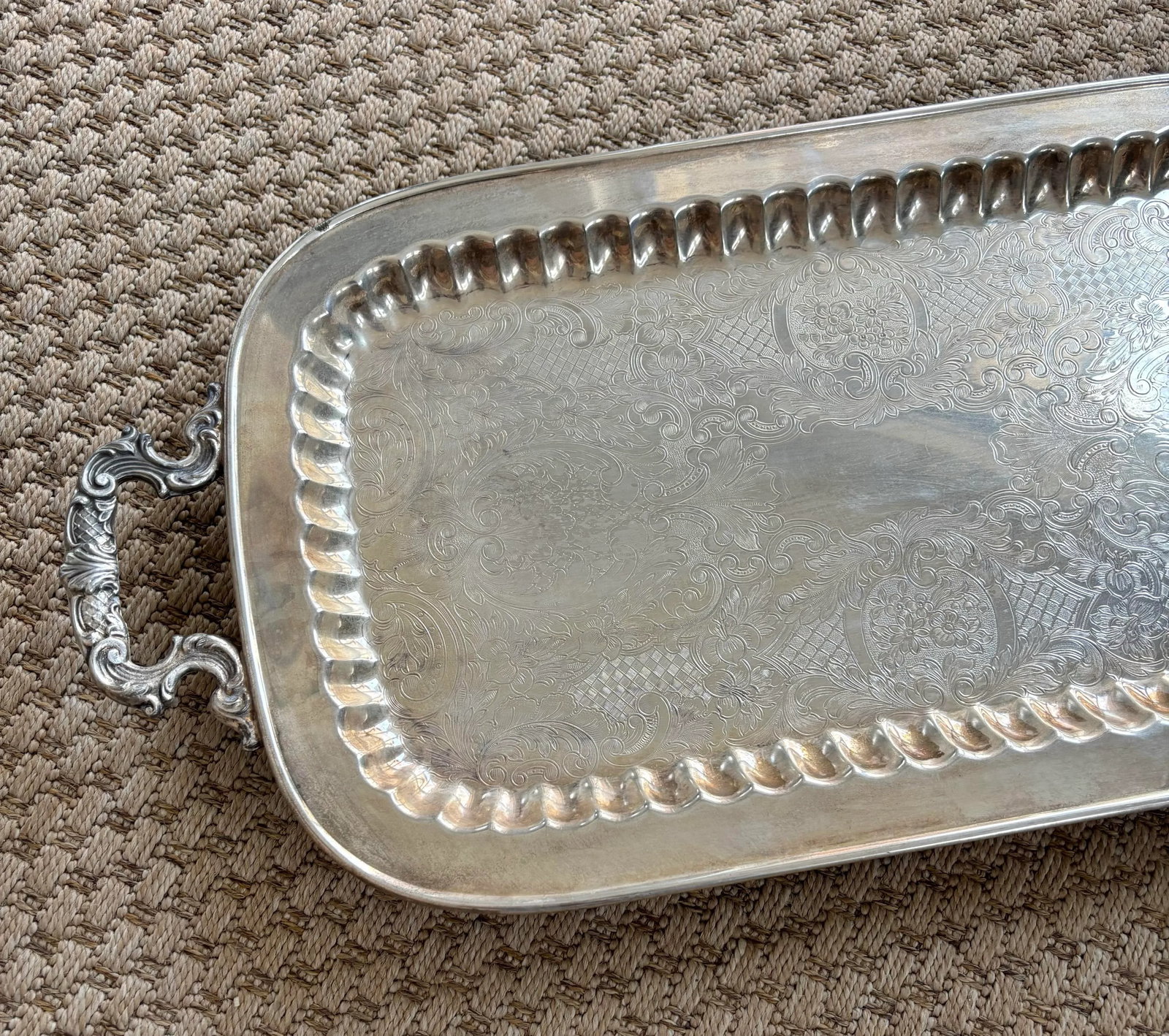 Vintage Silver Plated Serving Tray - 6
