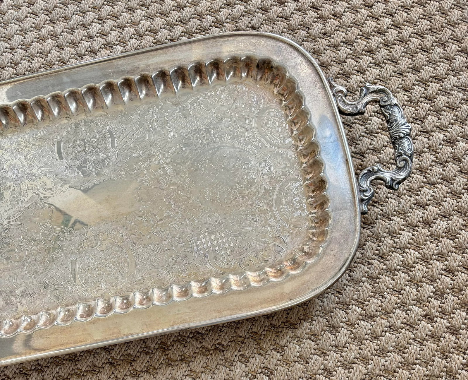 Vintage Silver Plated Serving Tray - 7