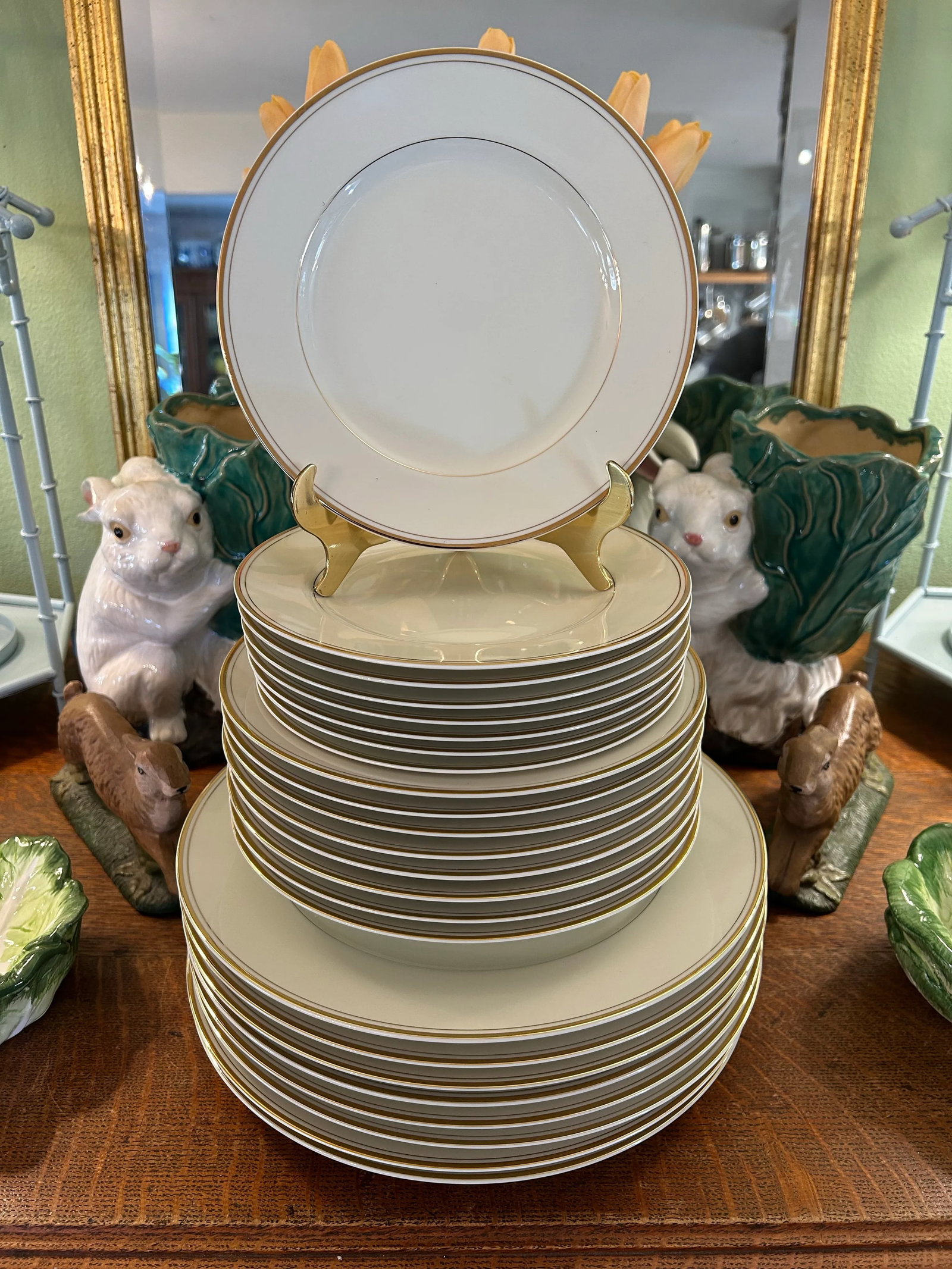 1980's - 2002 Mikasa "Trousdale" Ivory China With Gold Trim Dinnerware - a Set of 24 Pieces - 2
