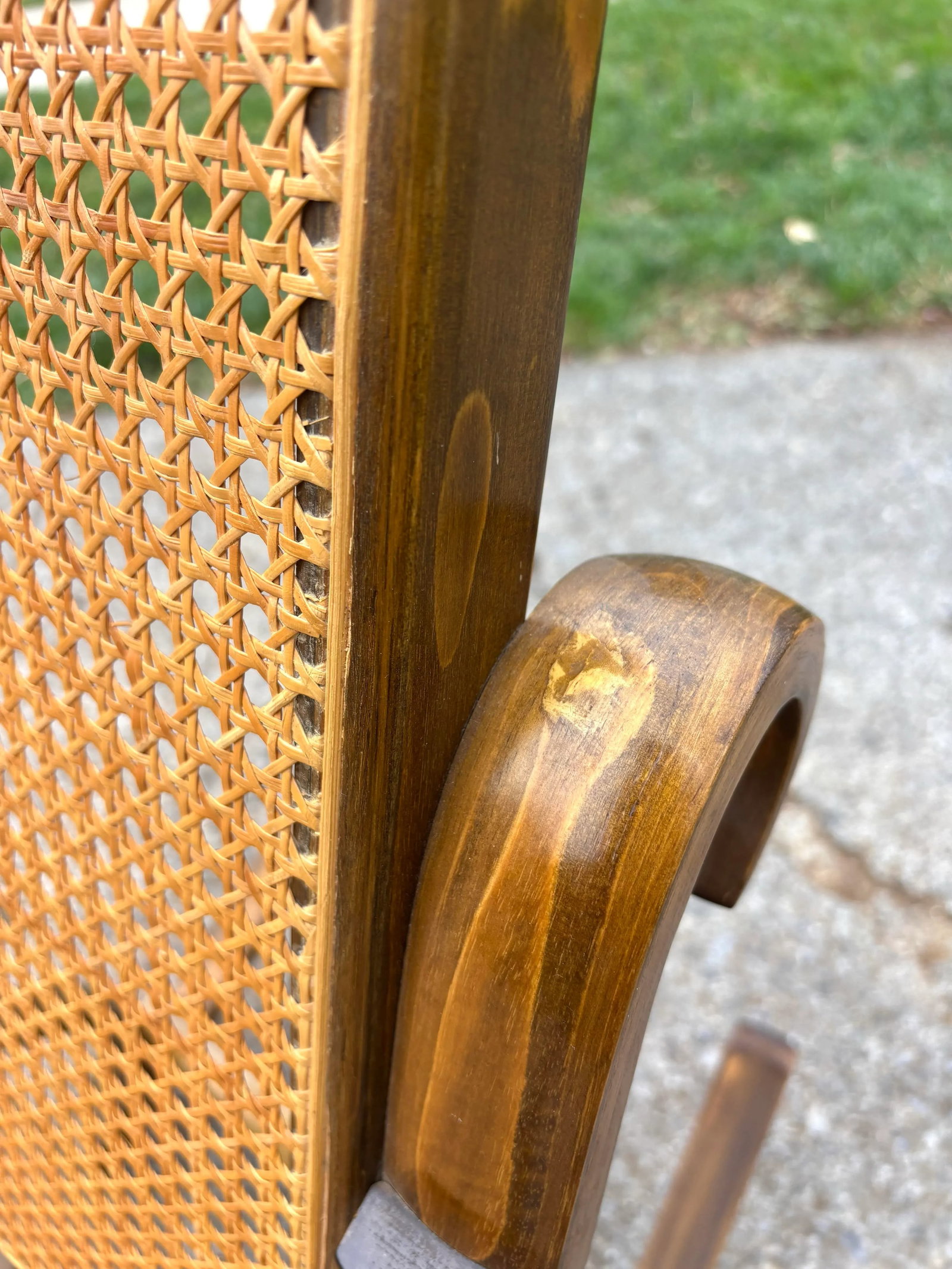 Mid 20th Century Vintage Thonet Style Bentwood Rocker Rocking Chair With Caned Seat - 11