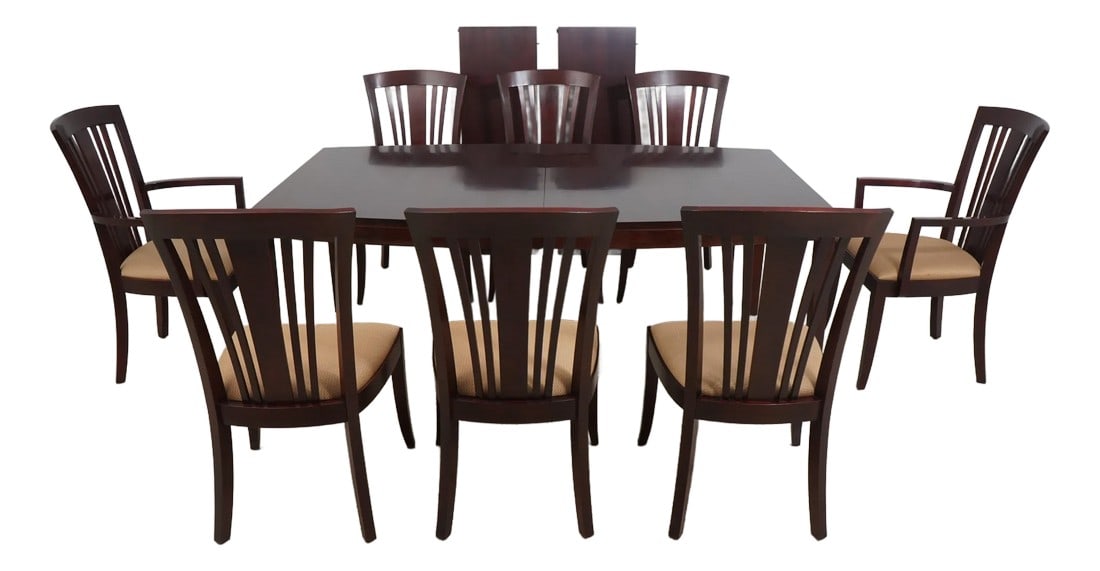 Stickley 9 Piece Cherry Modern Arts & Crafts Dining Room Set: Age: C.2009 Details: Finish no.14 Solid Cherry High Quality Construction Modern Arts & Crafts Style Offered @ Fraction Original Retail Cost Condition: Excellent Super Clean Original Finish &
