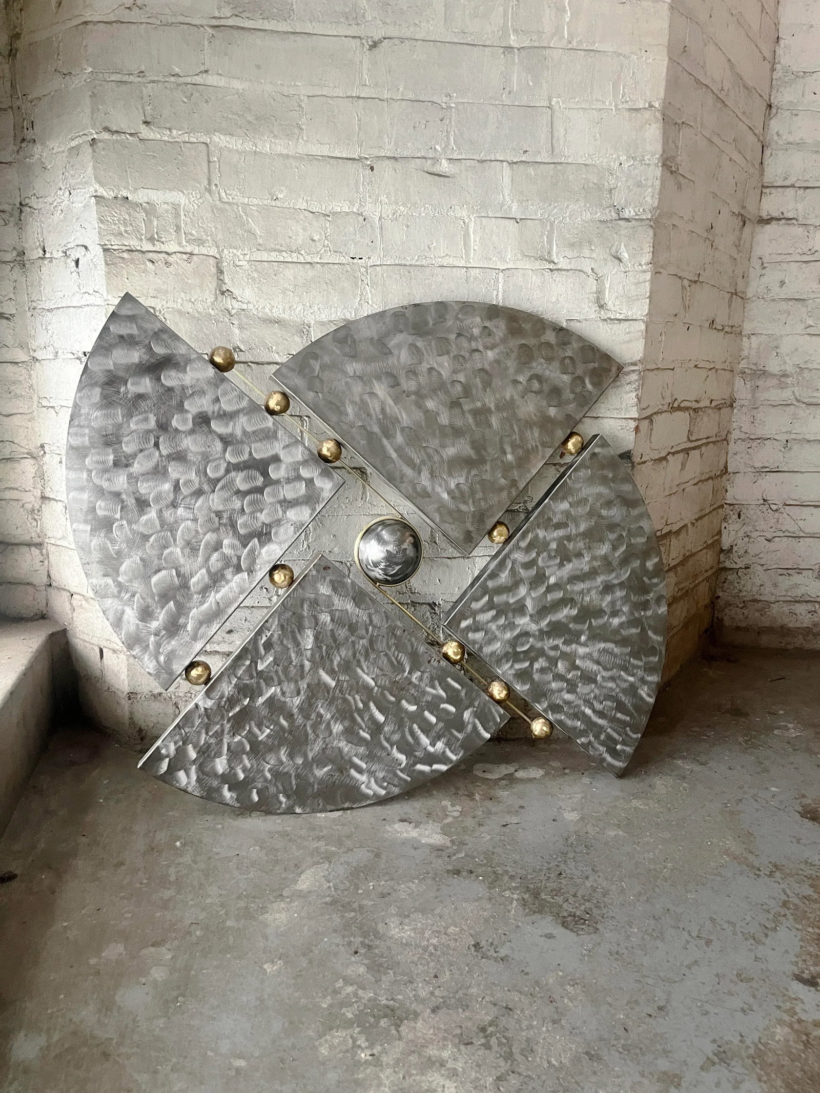 1990s Brutalist Steel and Brass Wall Sculpture Attributed to Curtis Jere - 12