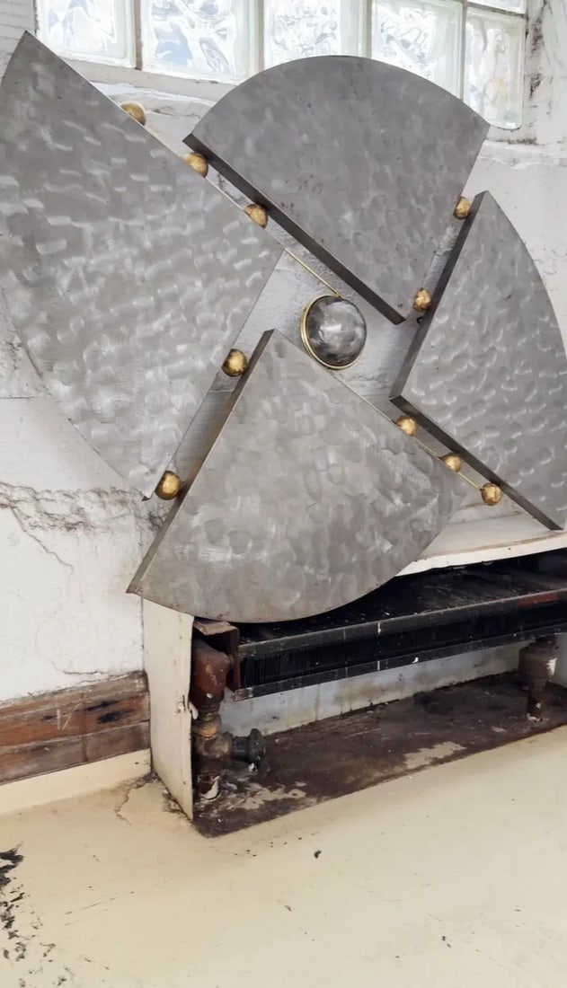 1990s Brutalist Steel and Brass Wall Sculpture Attributed to Curtis Jere - 3