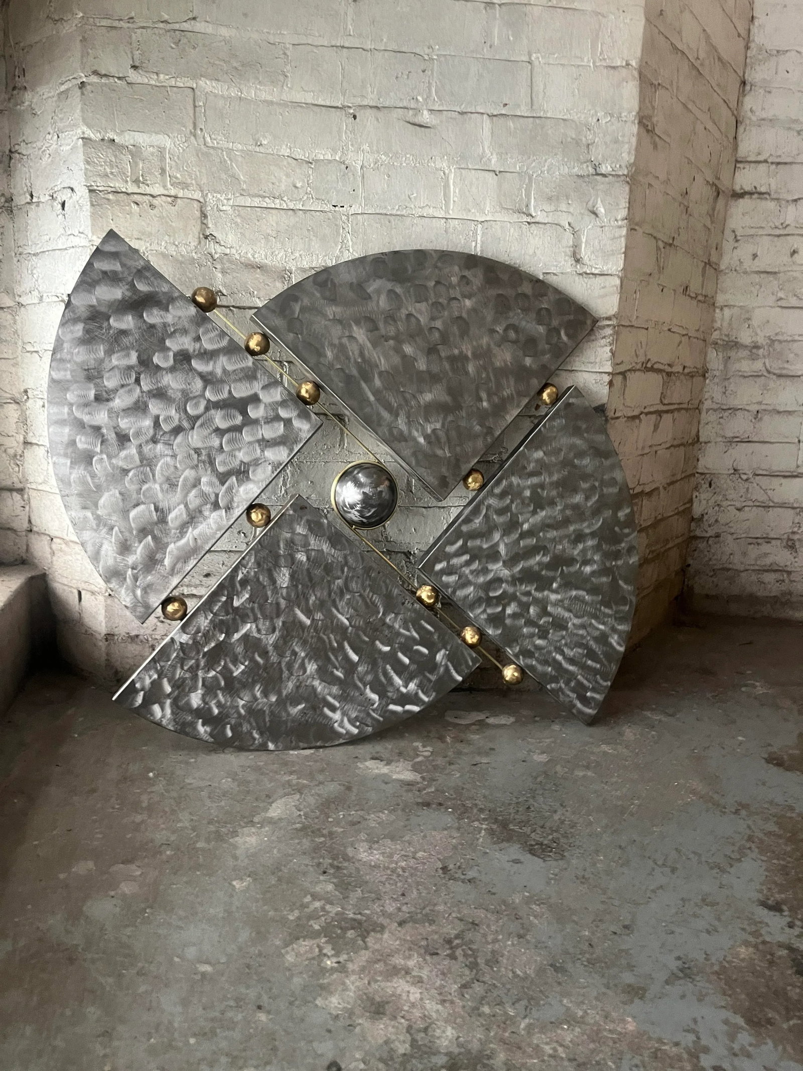 1990s Brutalist Steel and Brass Wall Sculpture Attributed to Curtis Jere - 5