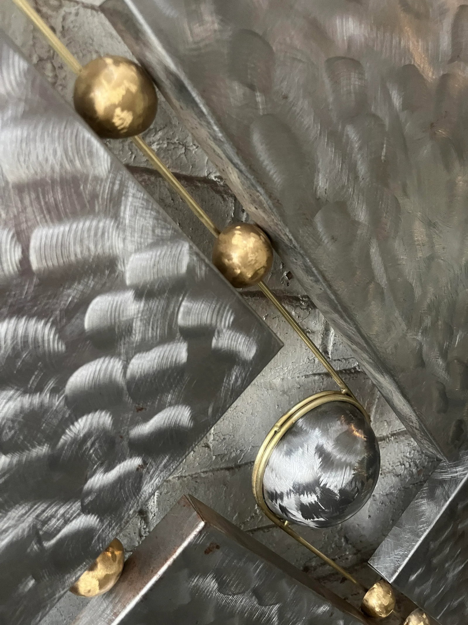 1990s Brutalist Steel and Brass Wall Sculpture Attributed to Curtis Jere - 8