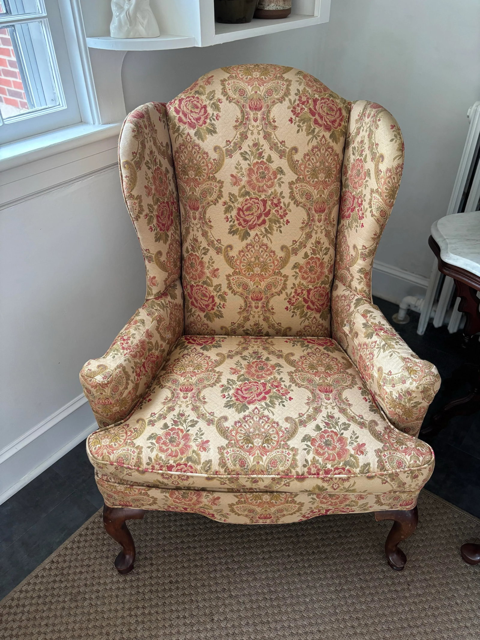 Early 20th Century Custom Queen Anne Mahogany Wing Chair - 12