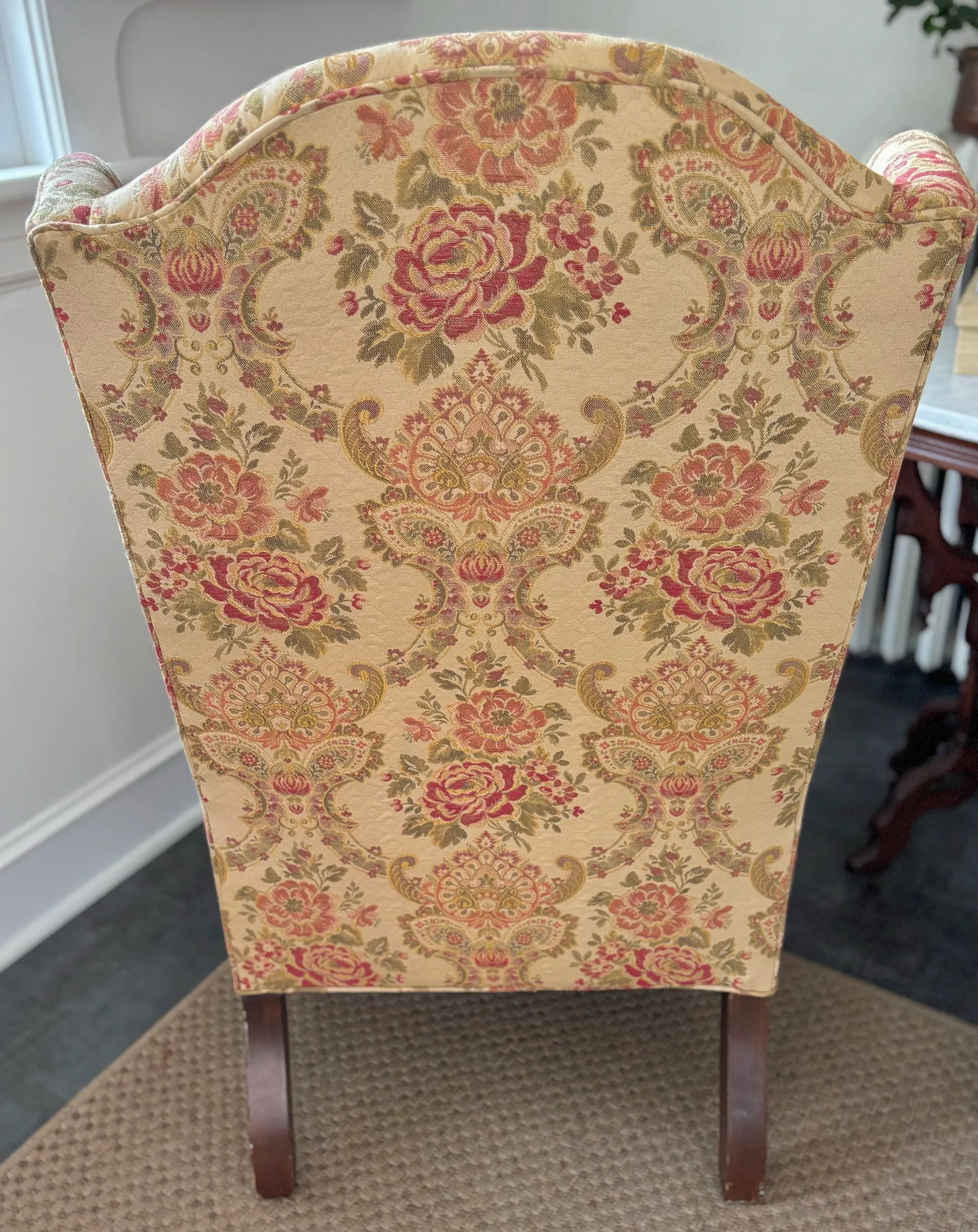Early 20th Century Custom Queen Anne Mahogany Wing Chair - 3