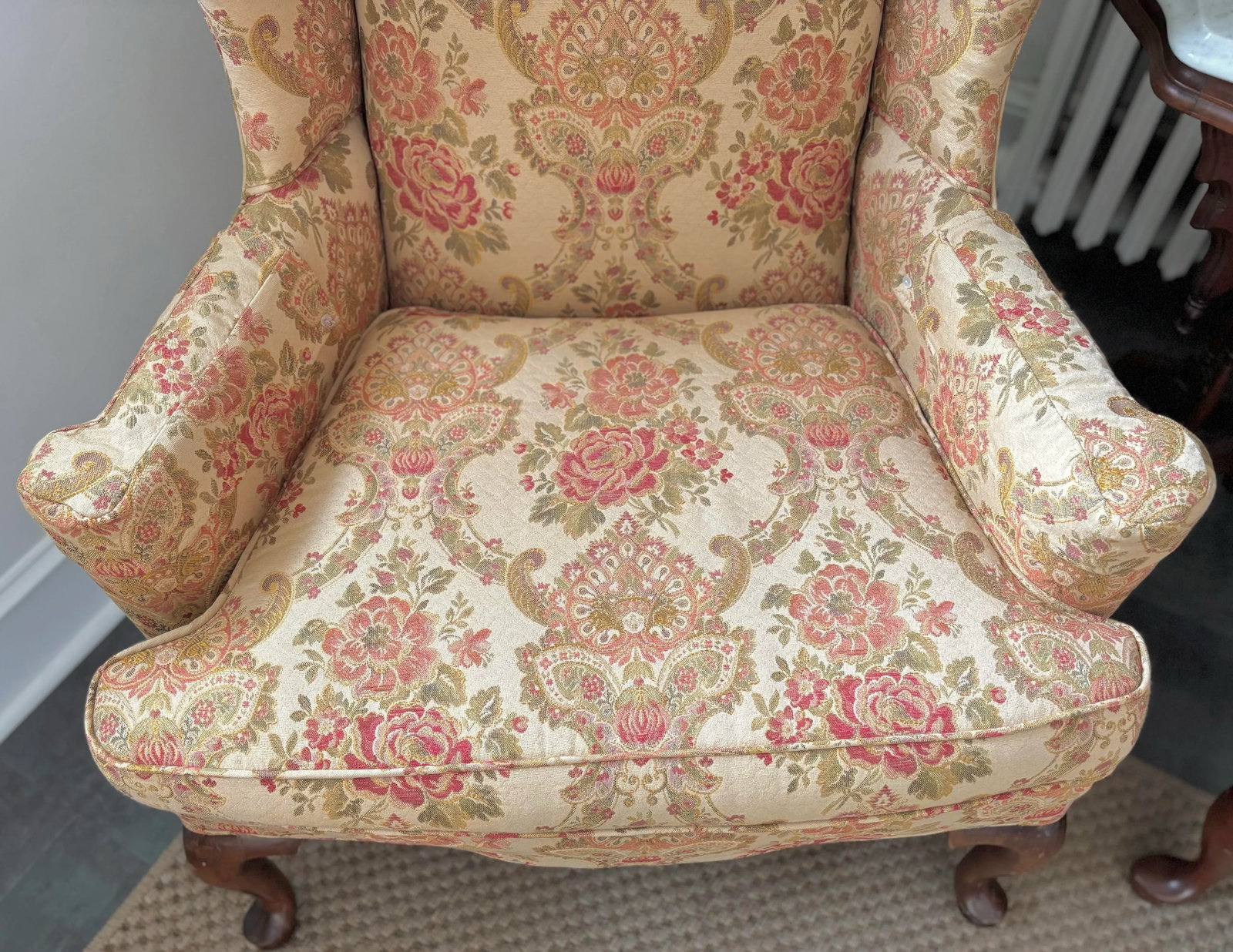 Early 20th Century Custom Queen Anne Mahogany Wing Chair - 6