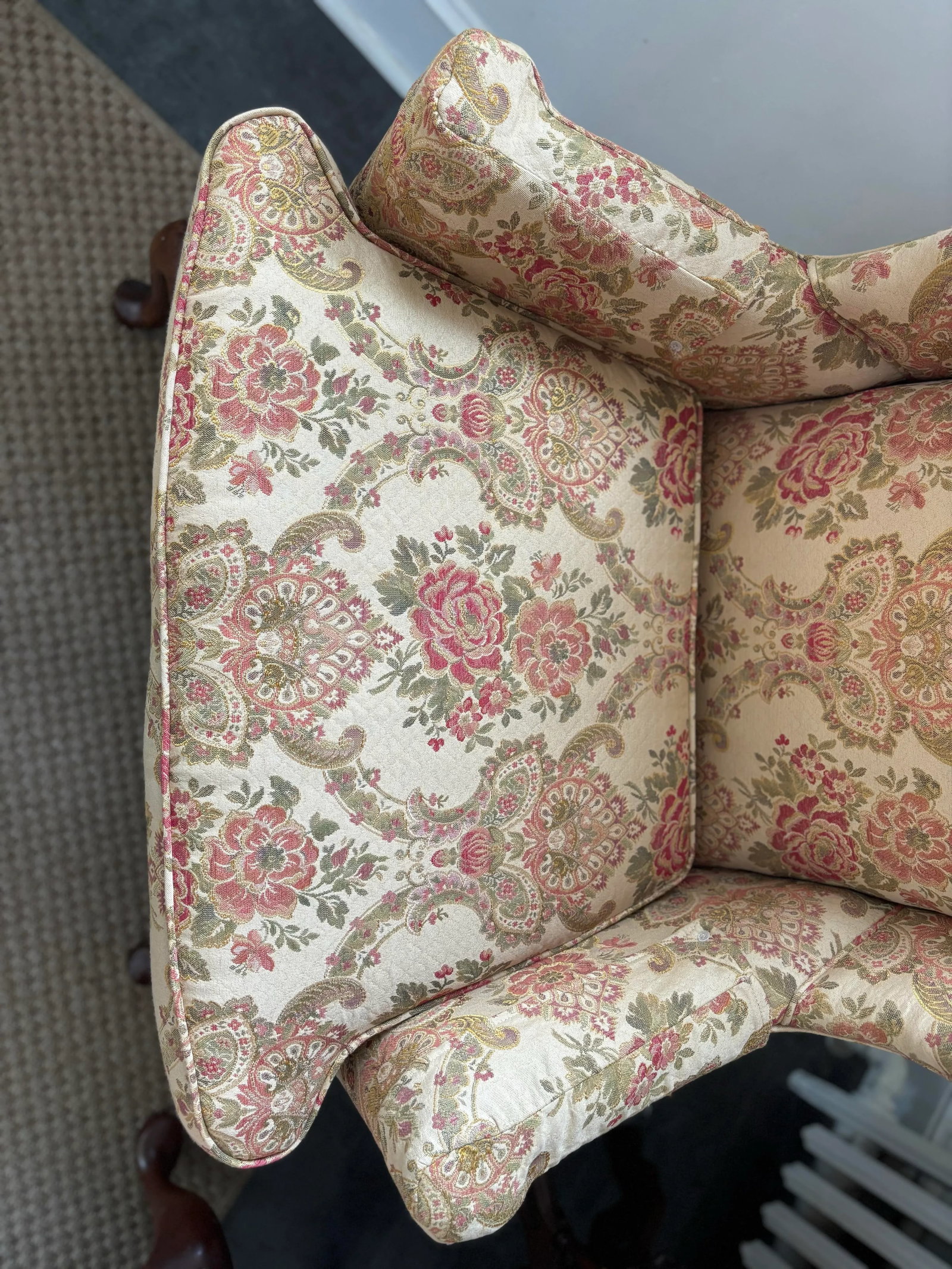 Early 20th Century Custom Queen Anne Mahogany Wing Chair - 9