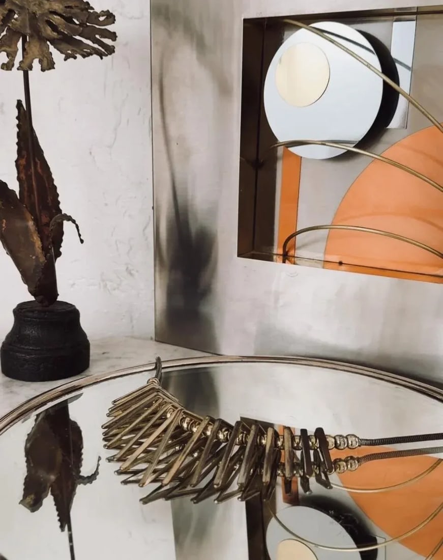 1990s Brutalist Mixed Metal Wall Sculptures Attributed to Curtis Jere - Set of 4 - 12