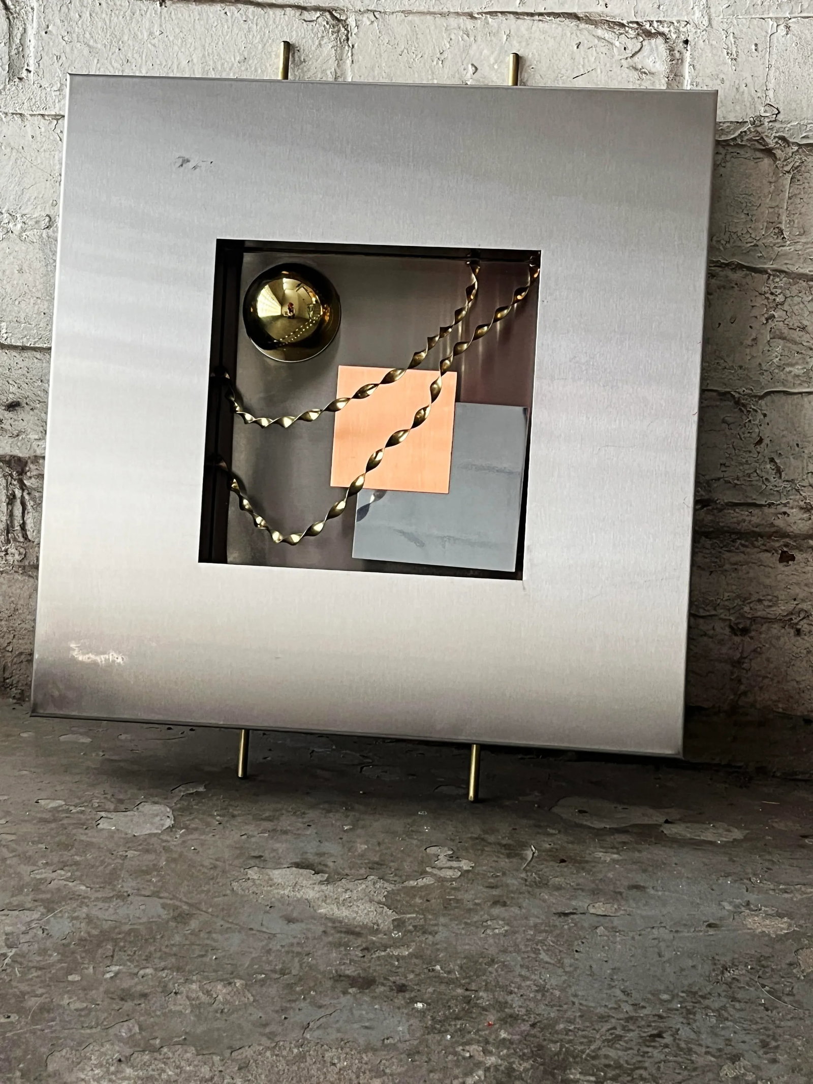 1990s Brutalist Mixed Metal Wall Sculptures Attributed to Curtis Jere - Set of 4 - 2