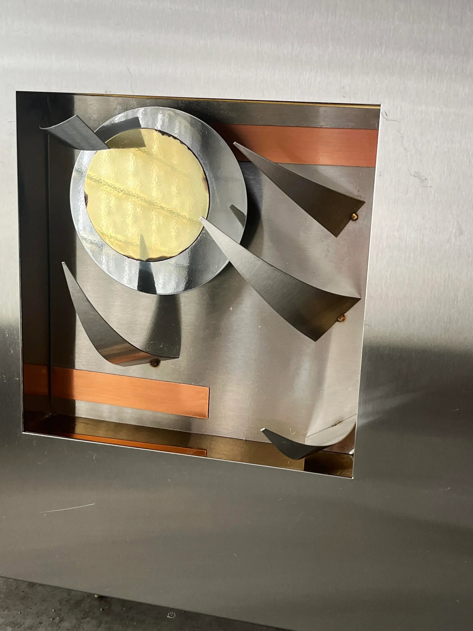 1990s Brutalist Mixed Metal Wall Sculptures Attributed to Curtis Jere - Set of 4 - 5