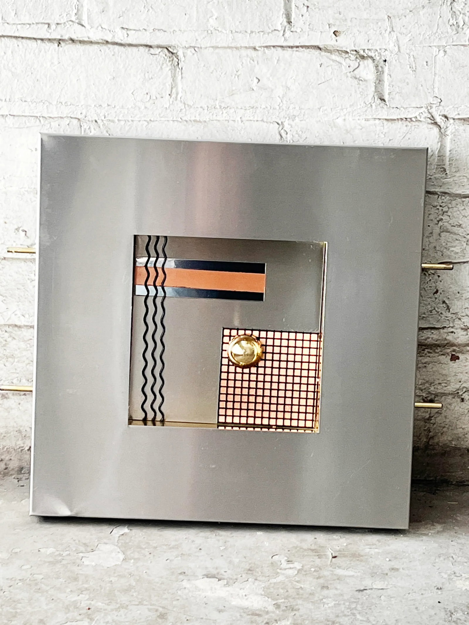 1990s Brutalist Mixed Metal Wall Sculptures Attributed to Curtis Jere - Set of 4 - 6
