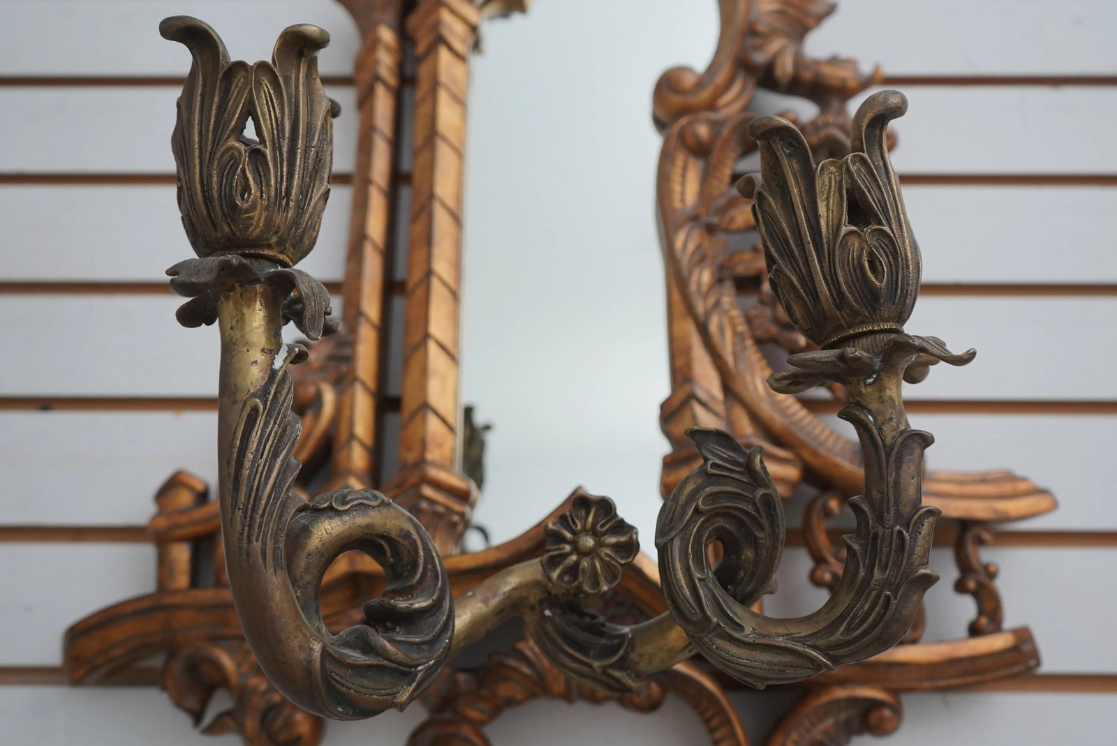 Pair Maitland Smith Chinese Chippendale Mirrored Wall Sconces - 4