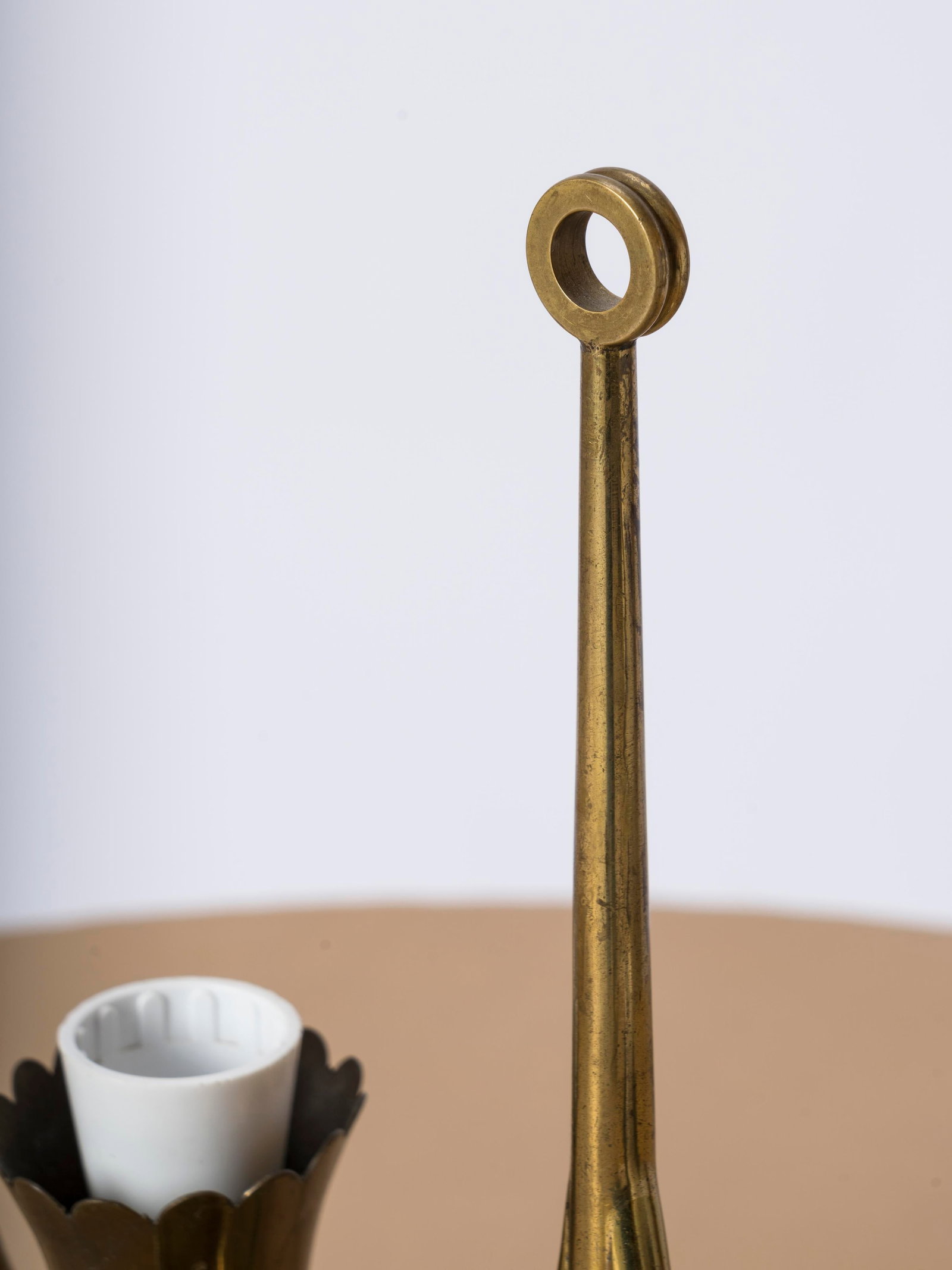 Petite Glass and Brass Table Lamp Att. Fontana Arte, Italy 1950s - 3