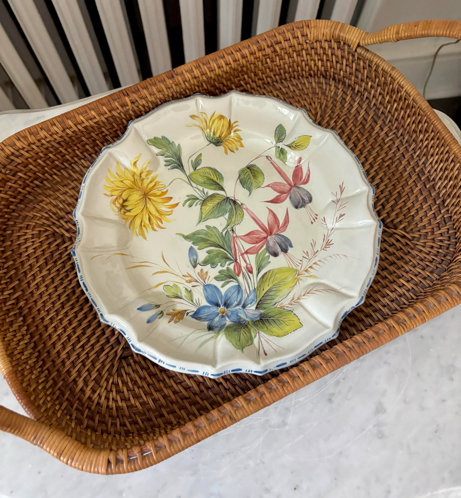 Late 20th Century Italian Mid-Century Hand Painted Floral Plate - 3