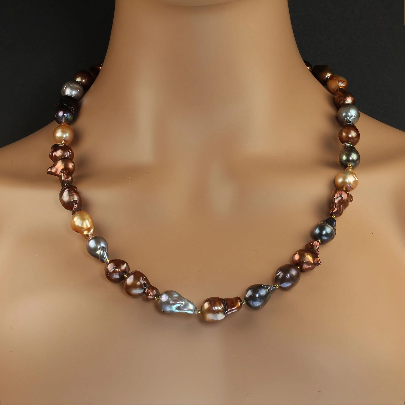 Ajd Multi Color Baroque Freshwater Pearl Necklace Great Gift! - 2