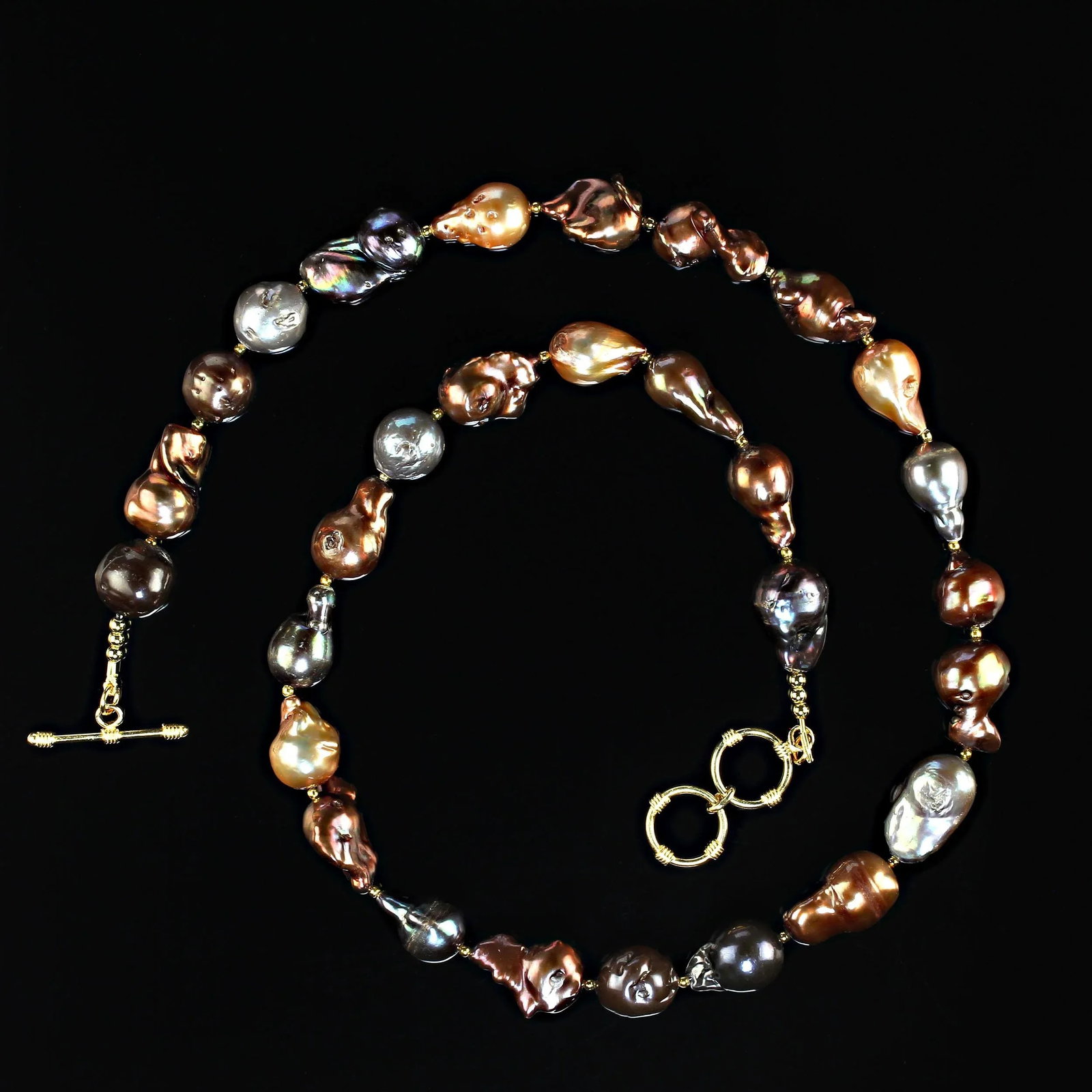 Ajd Multi Color Baroque Freshwater Pearl Necklace Great Gift! - 3