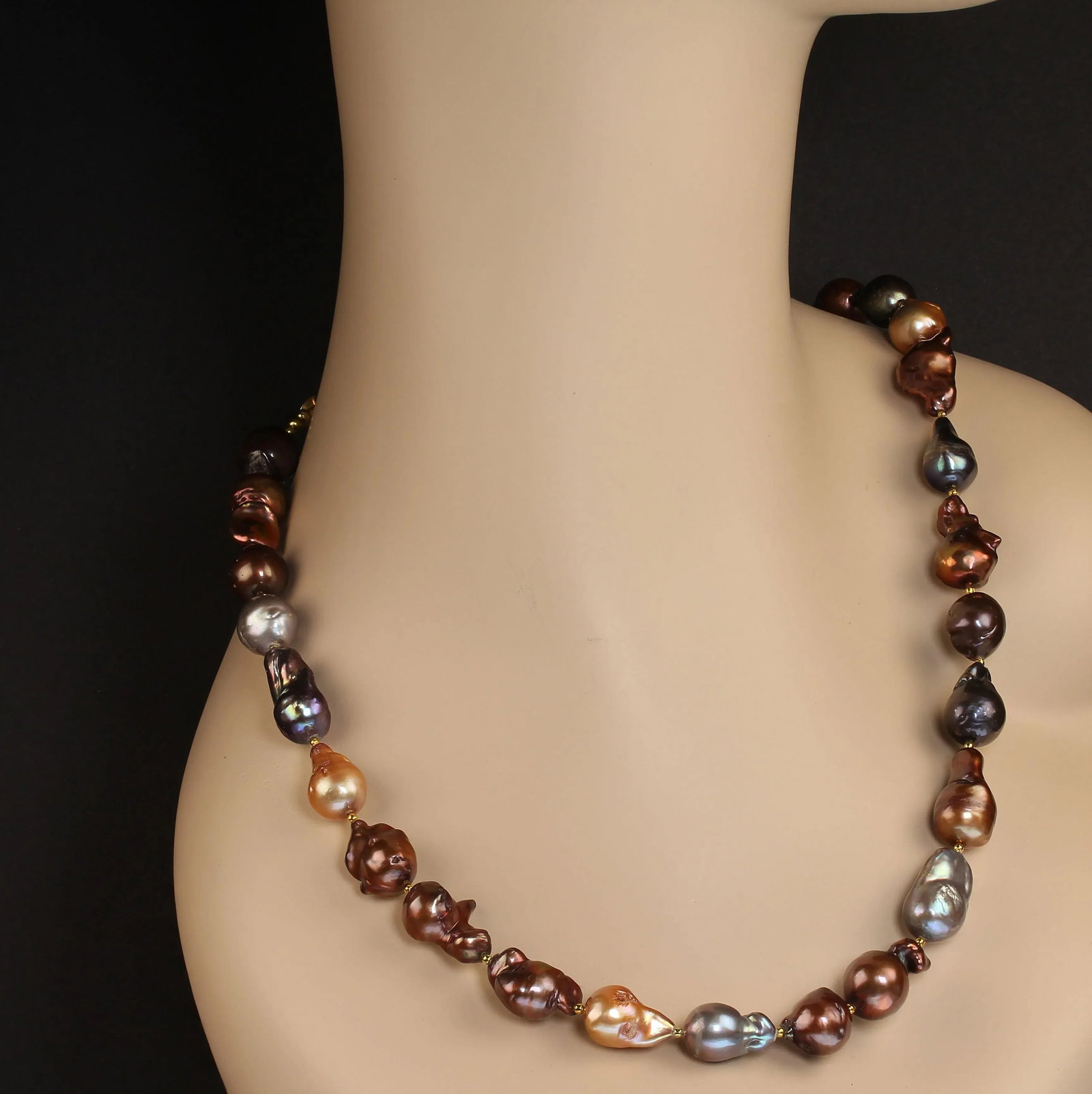 Ajd Multi Color Baroque Freshwater Pearl Necklace Great Gift! - 4