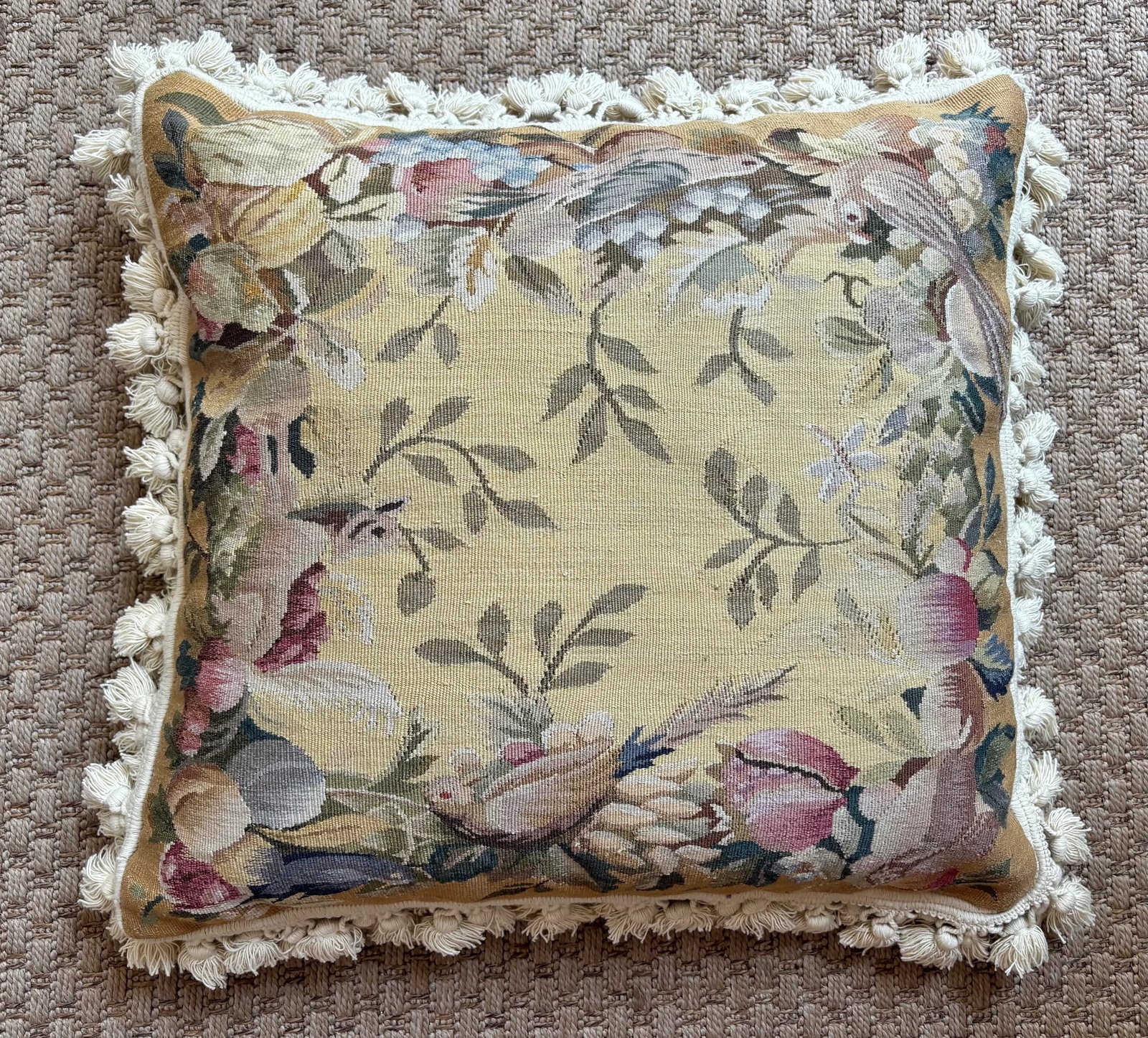 Antique Aubusson Tapestry Pillows, a Pair - 3