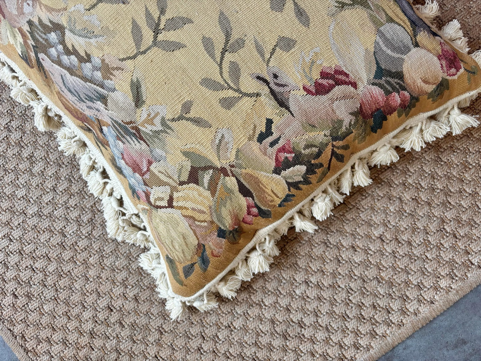 Antique Aubusson Tapestry Pillows, a Pair - 4