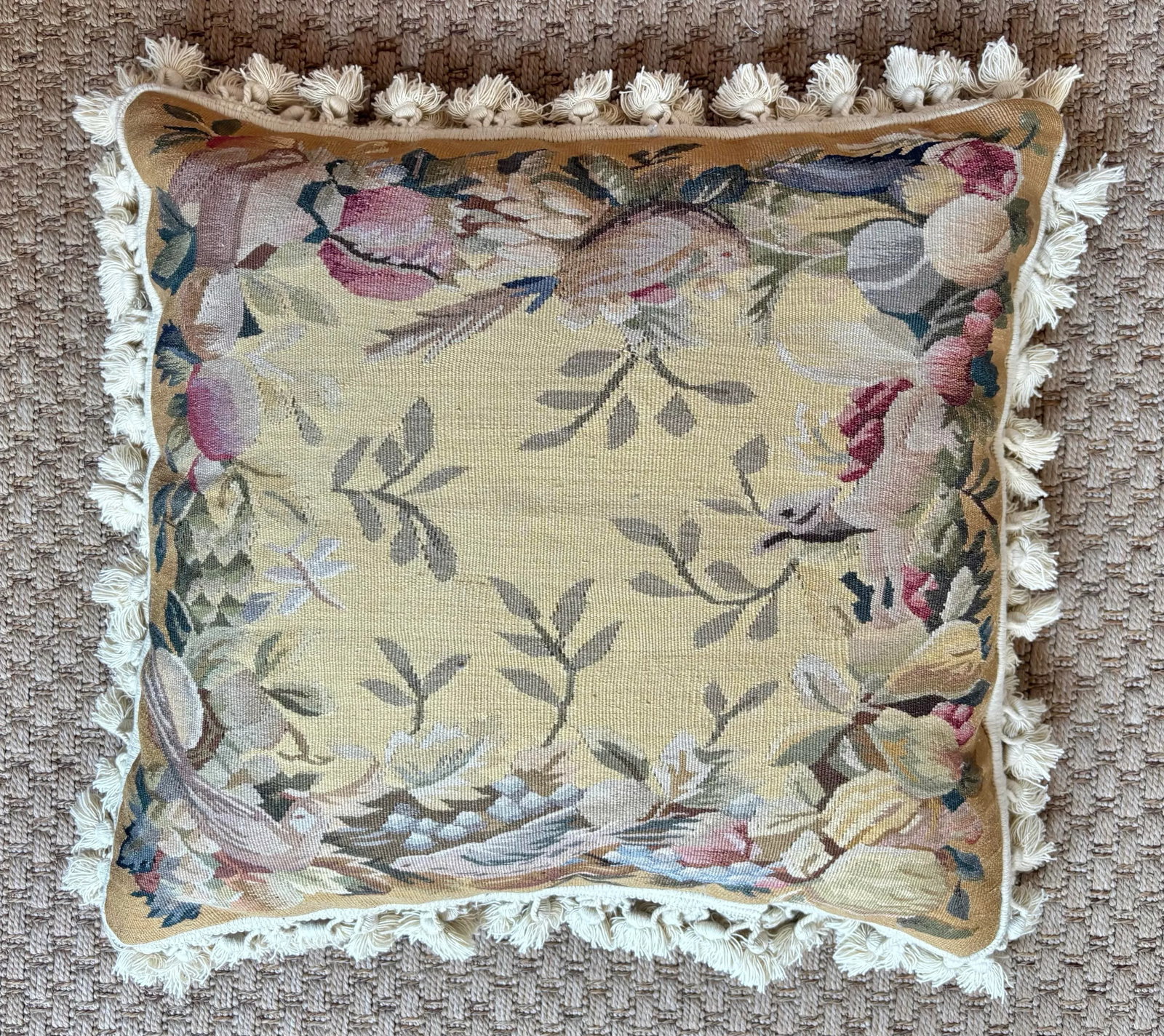 Antique Aubusson Tapestry Pillows, a Pair - 7