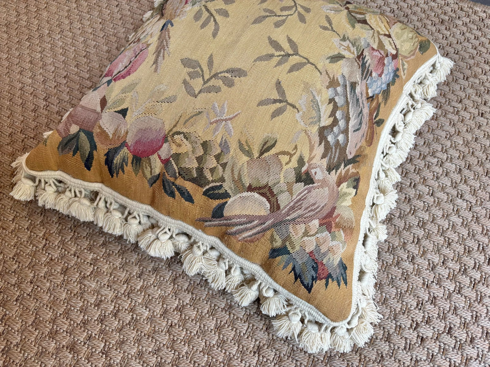 Antique Aubusson Tapestry Pillows, a Pair - 8