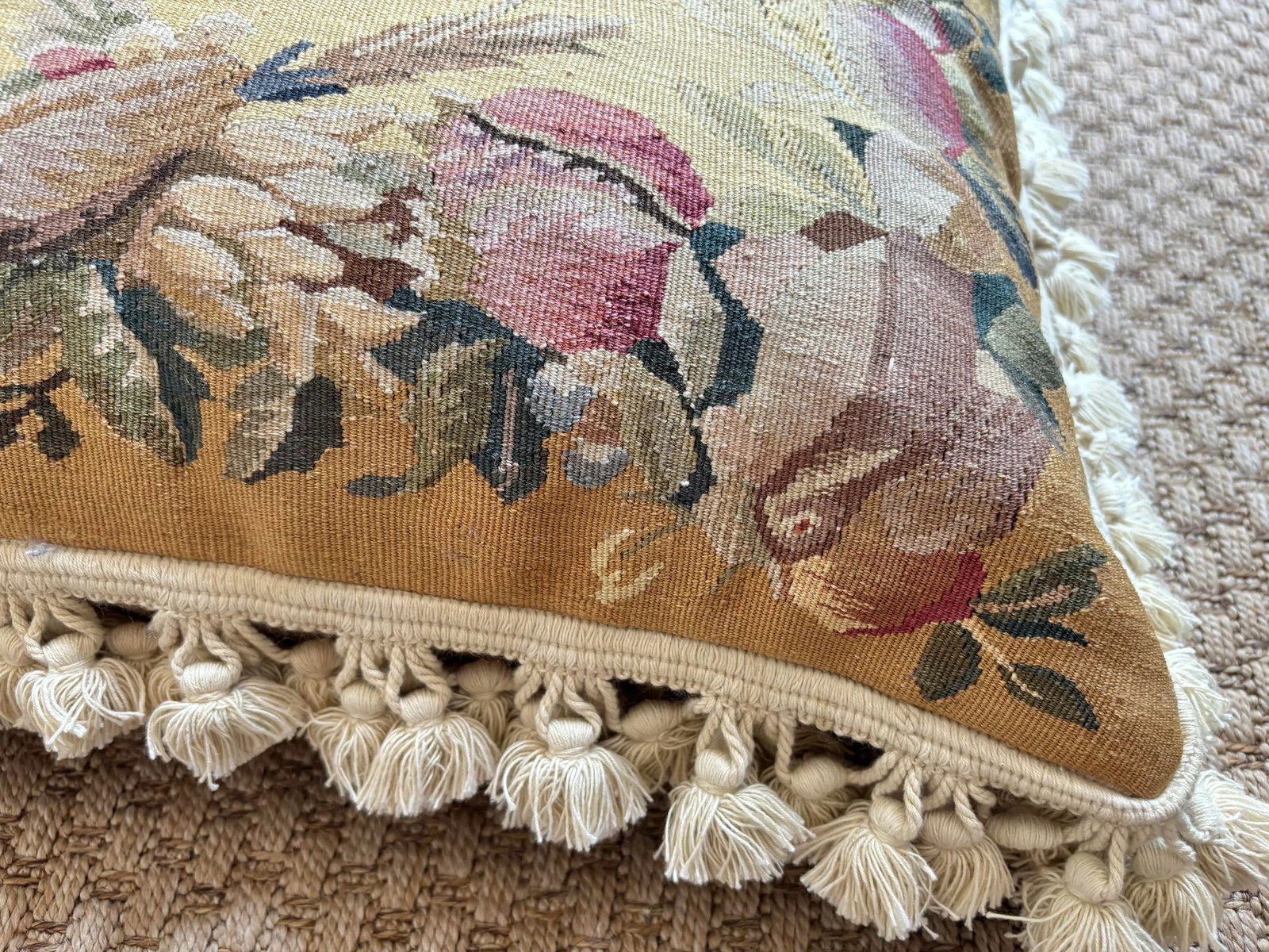 Antique Aubusson Tapestry Pillows, a Pair - 9