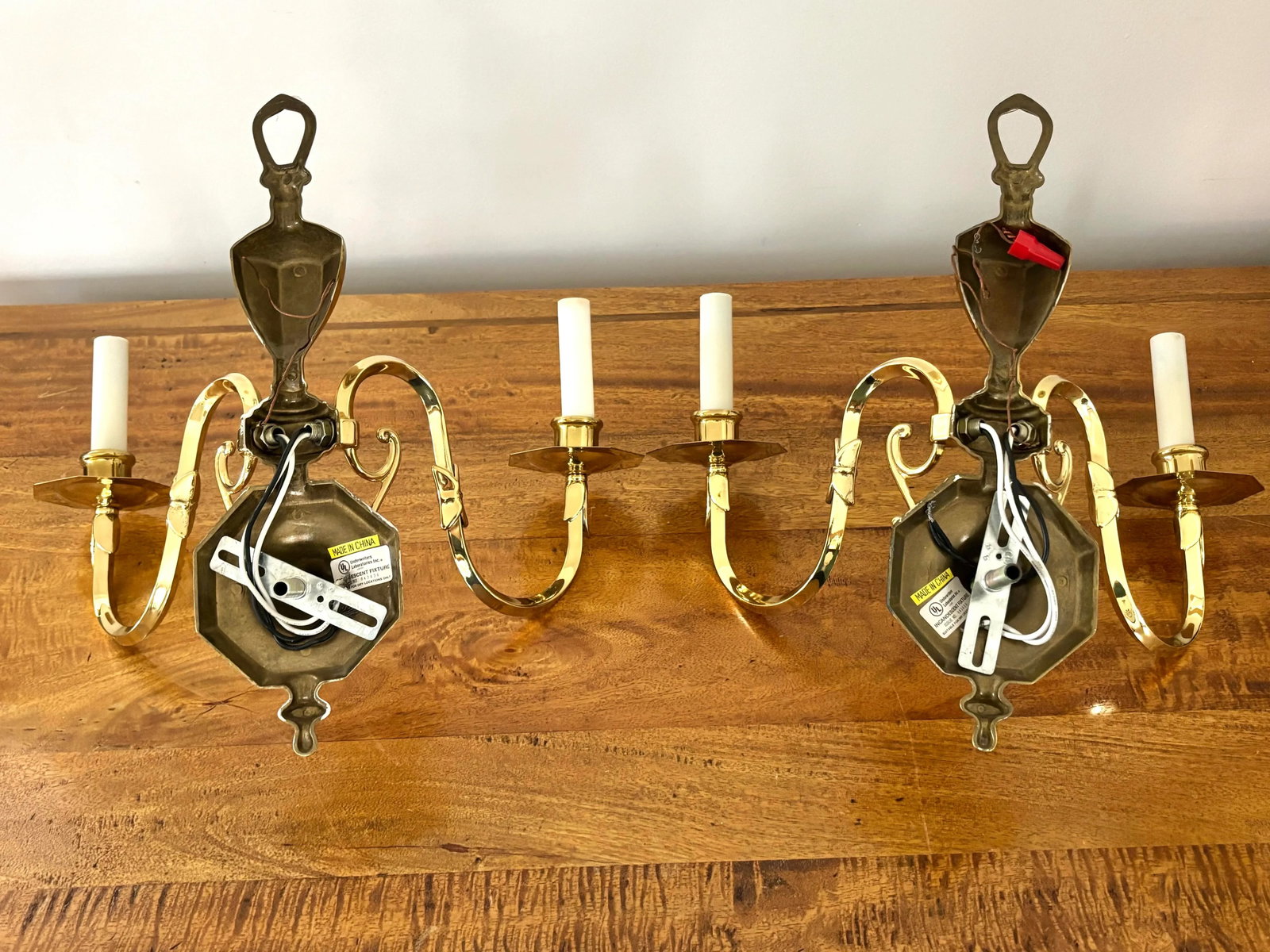 1980s Georgian Brass Wall Sconces, a Pair - 12