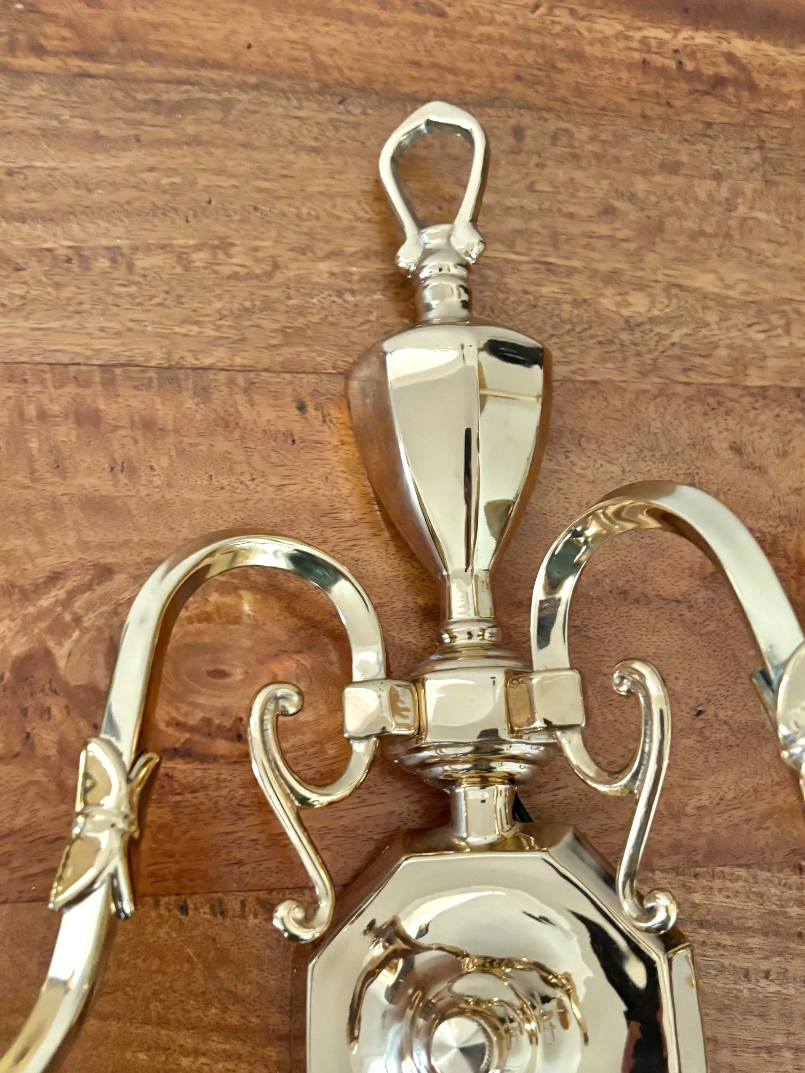 1980s Georgian Brass Wall Sconces, a Pair - 6