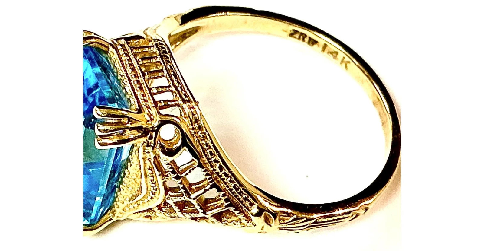 Blue Topaz 14k Yellow Gold Ring - 5