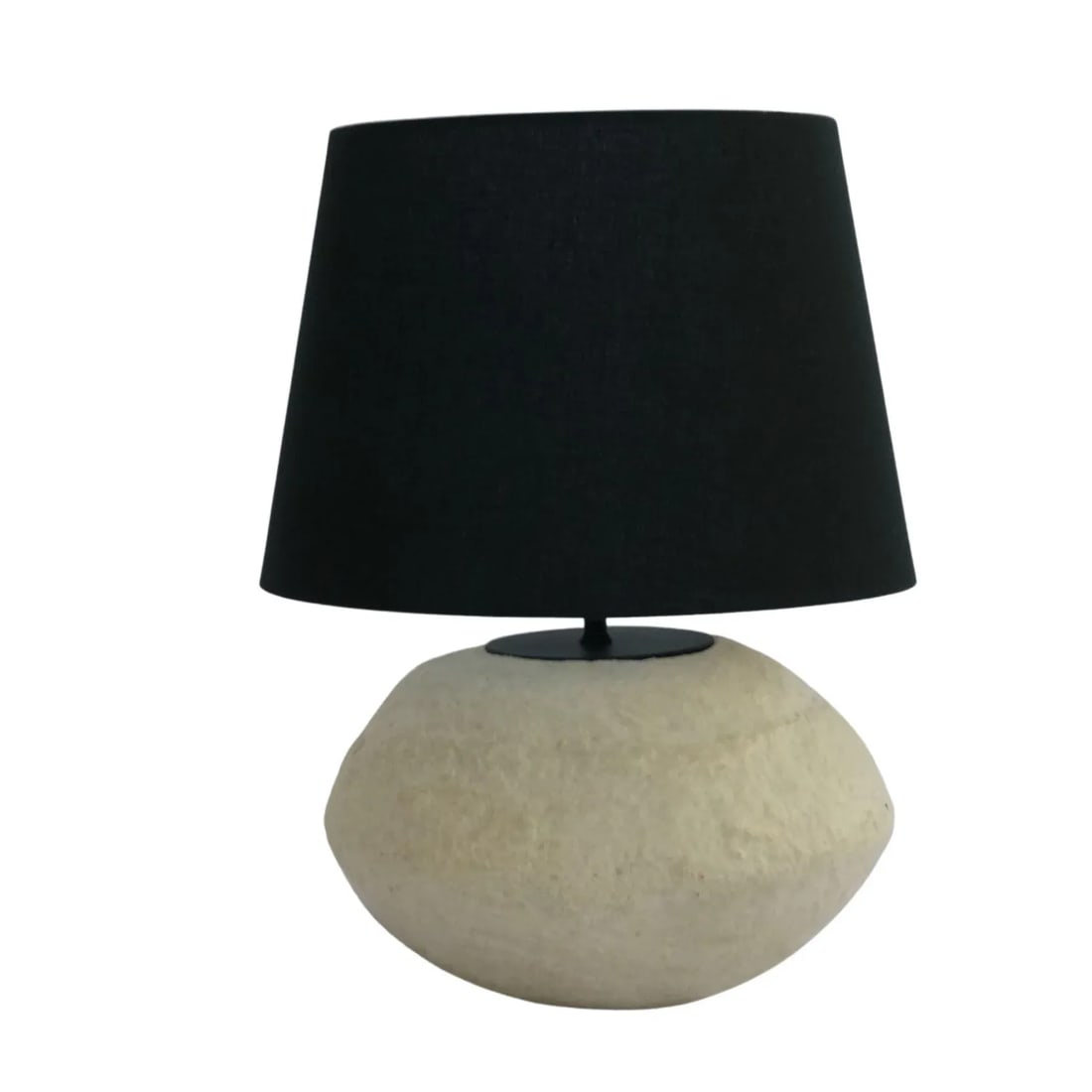 Custom Sculptural Paper Mâché Table Lamp – Organic Round Bottom Modern Design With - 10
