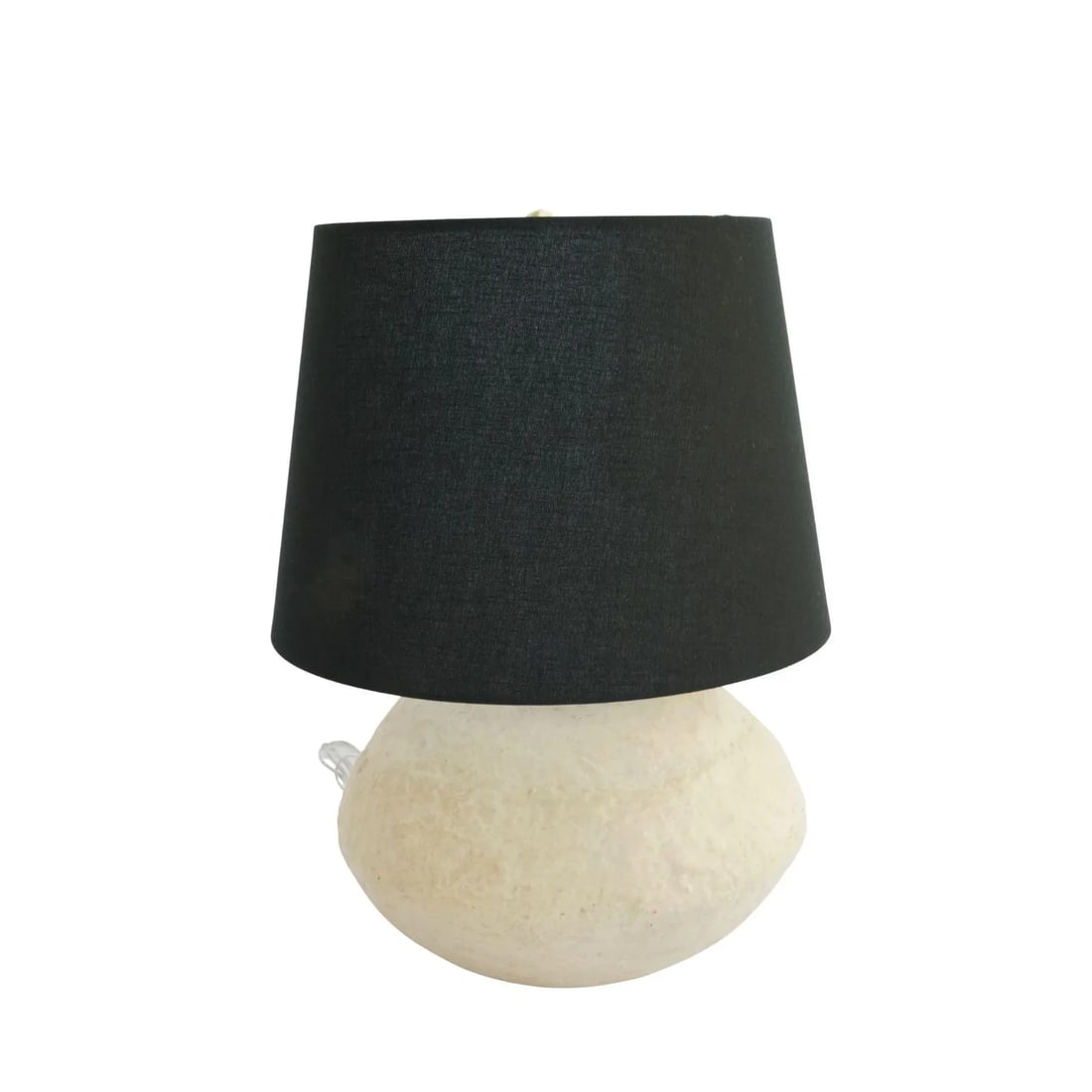 Custom Sculptural Paper Mâché Table Lamp – Organic Round Bottom Modern Design With - 14