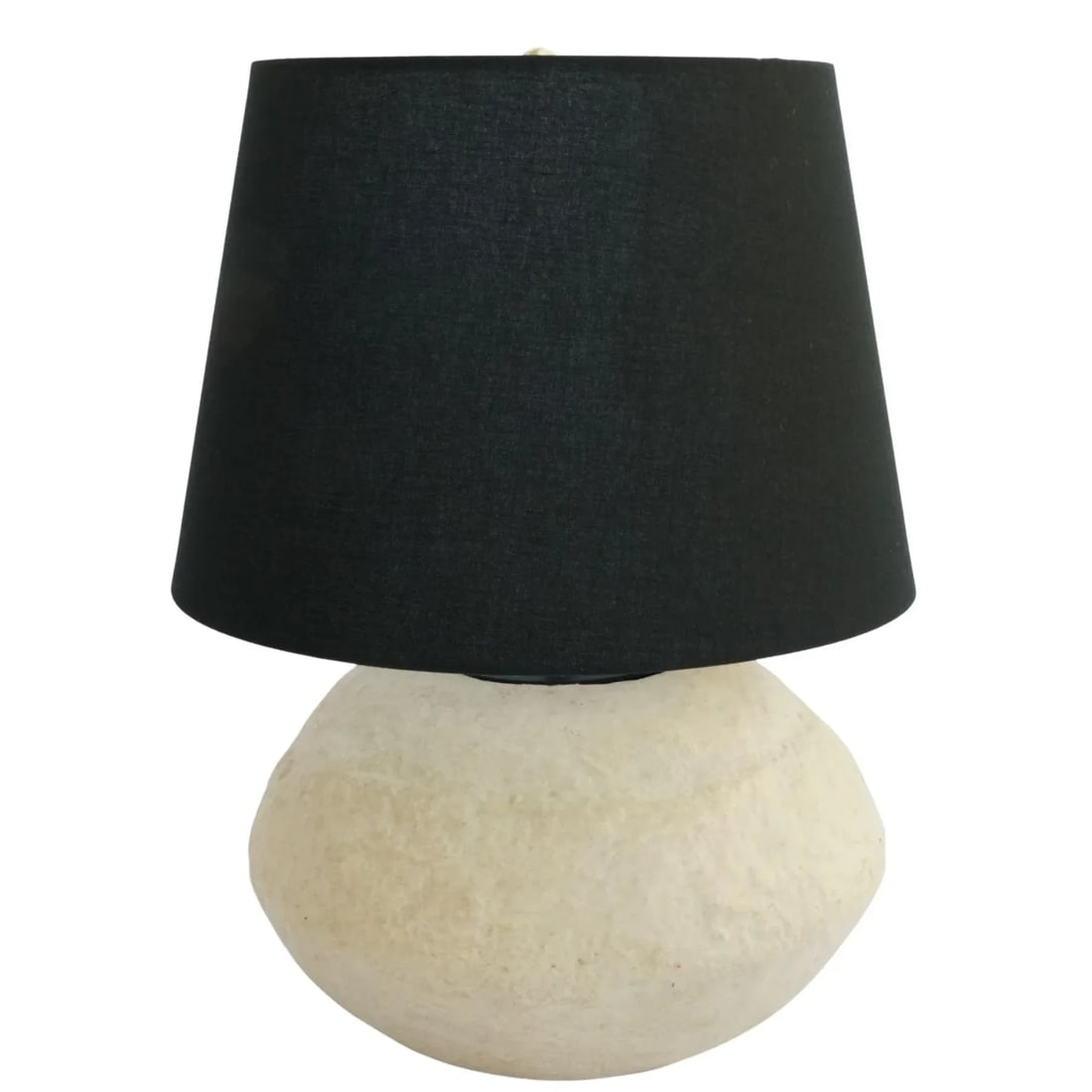 Custom Sculptural Paper Mâché Table Lamp – Organic Round Bottom Modern Design With - 15