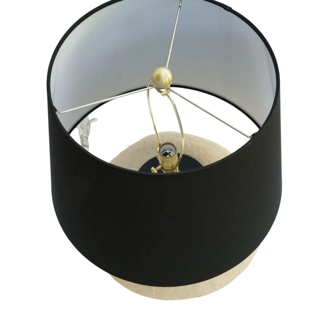 Custom Sculptural Paper Mâché Table Lamp – Organic Round Bottom Modern Design With - 16