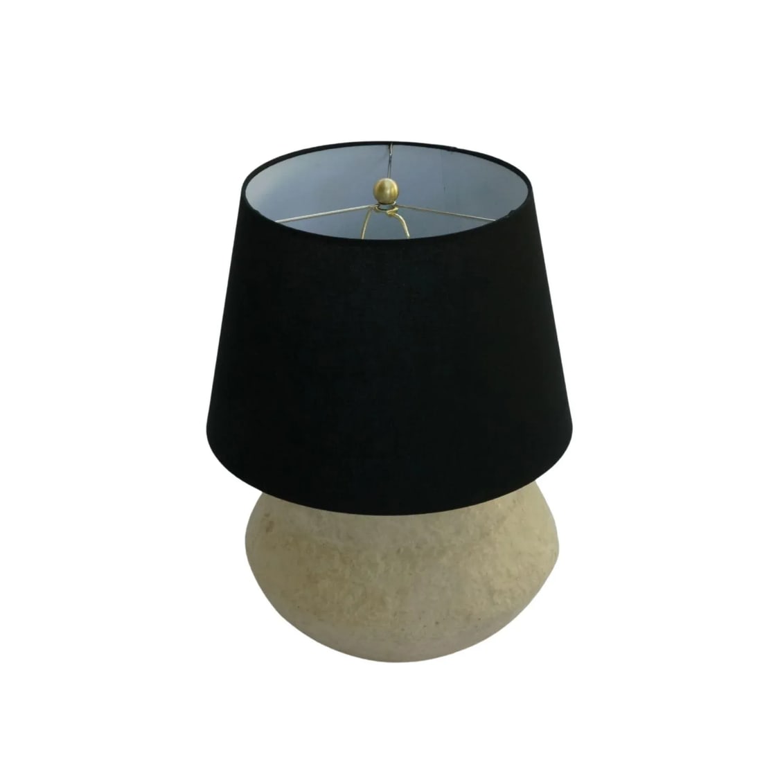 Custom Sculptural Paper Mâché Table Lamp – Organic Round Bottom Modern Design With - 17