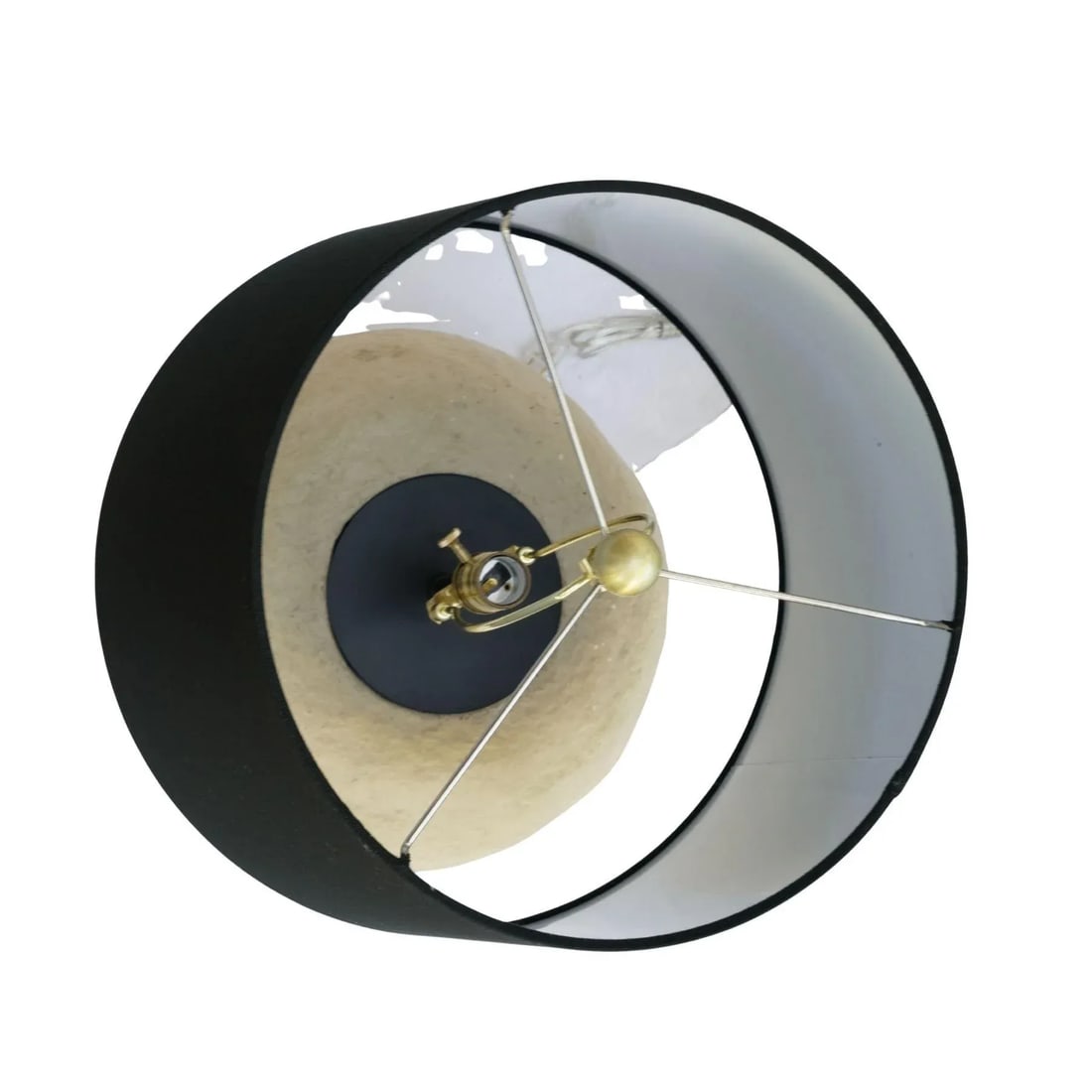 Custom Sculptural Paper Mâché Table Lamp – Organic Round Bottom Modern Design With - 18