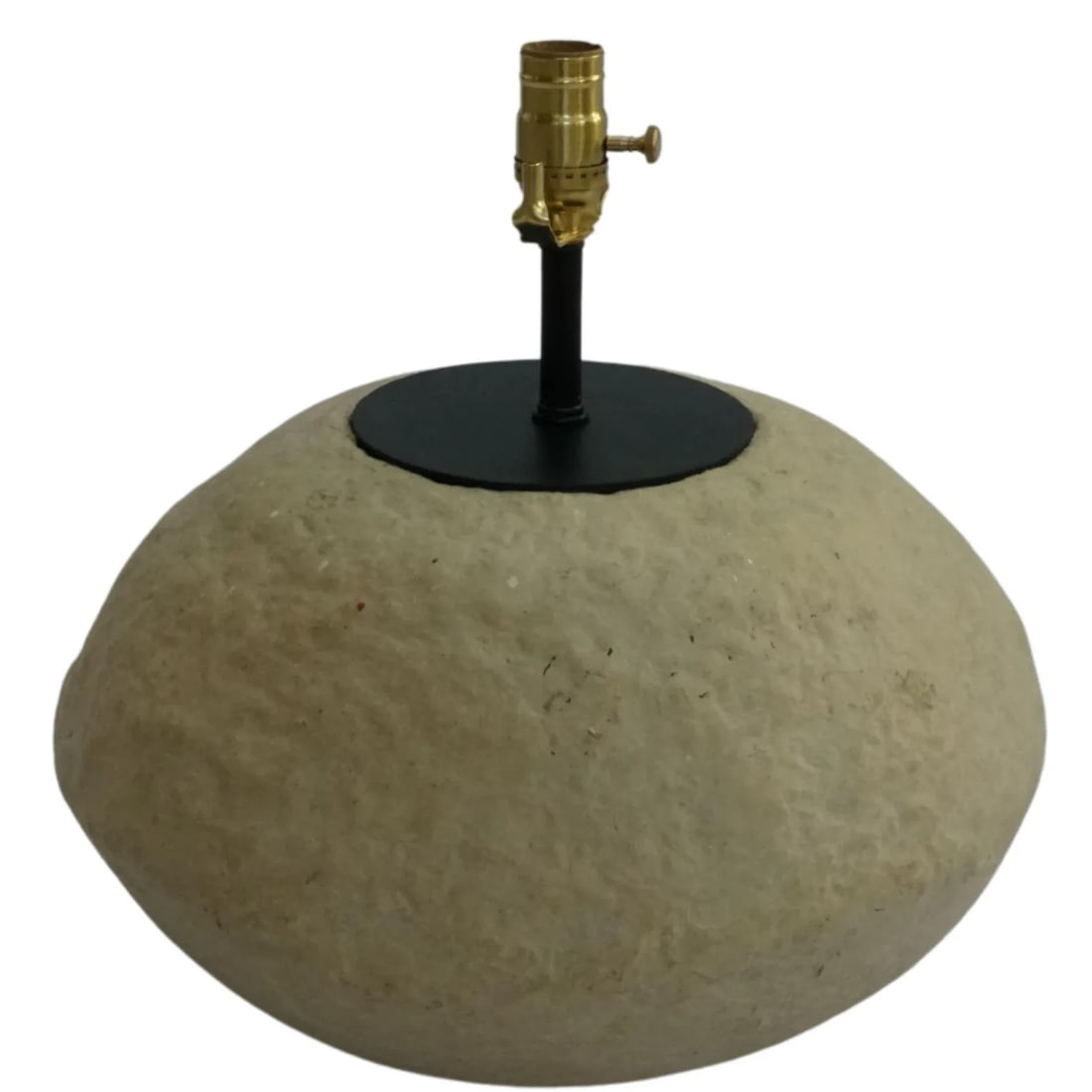 Custom Sculptural Paper Mâché Table Lamp – Organic Round Bottom Modern Design With - 2