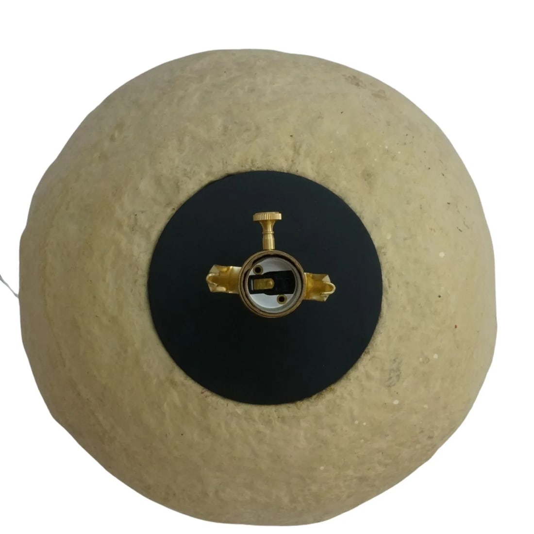 Custom Sculptural Paper Mâché Table Lamp – Organic Round Bottom Modern Design With - 3