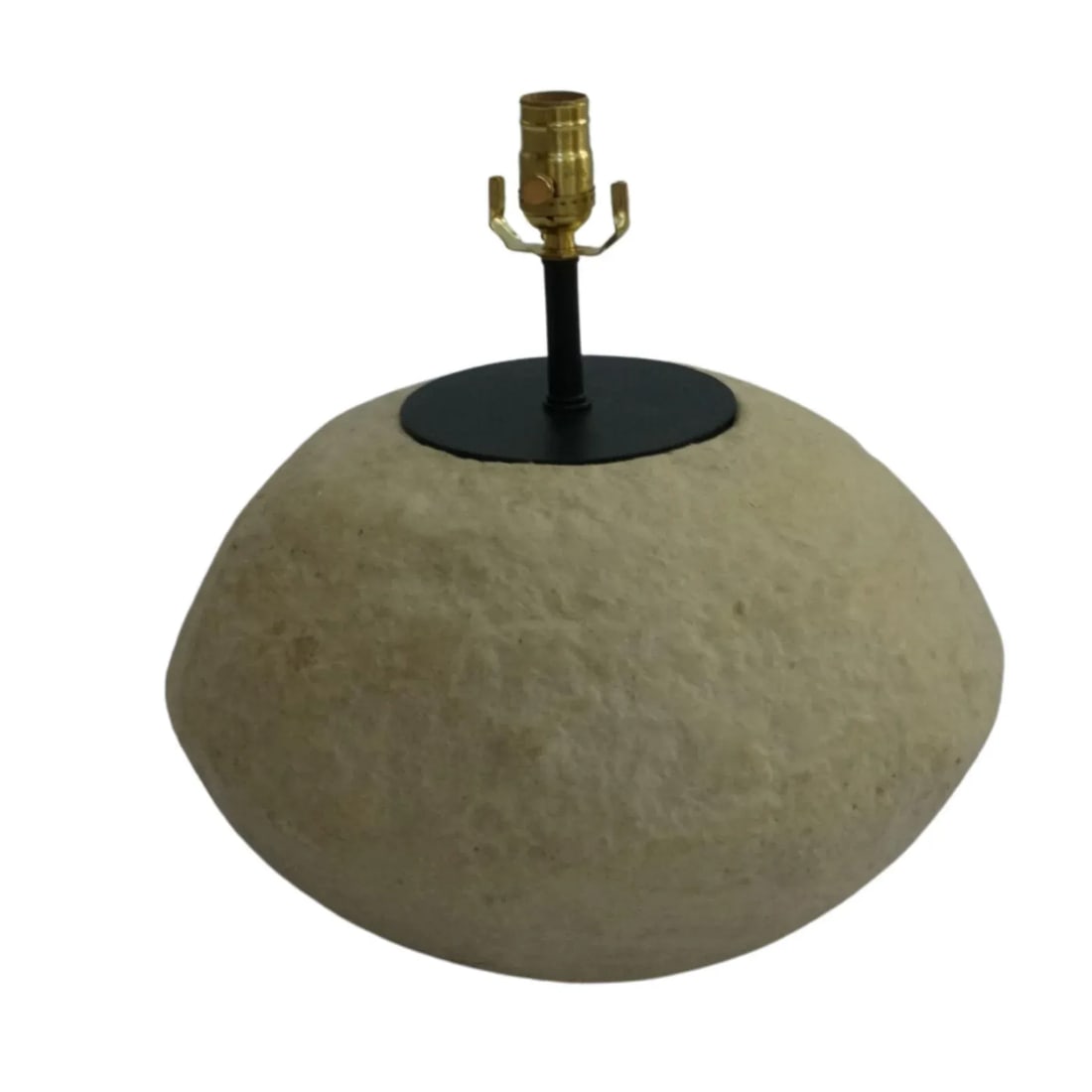 Custom Sculptural Paper Mâché Table Lamp – Organic Round Bottom Modern Design With - 5