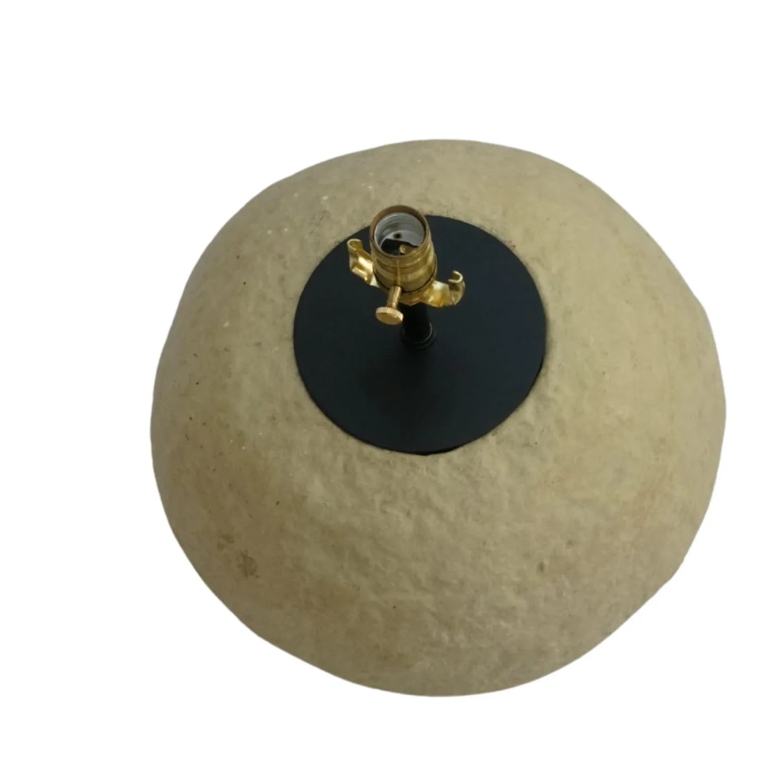 Custom Sculptural Paper Mâché Table Lamp – Organic Round Bottom Modern Design With - 6