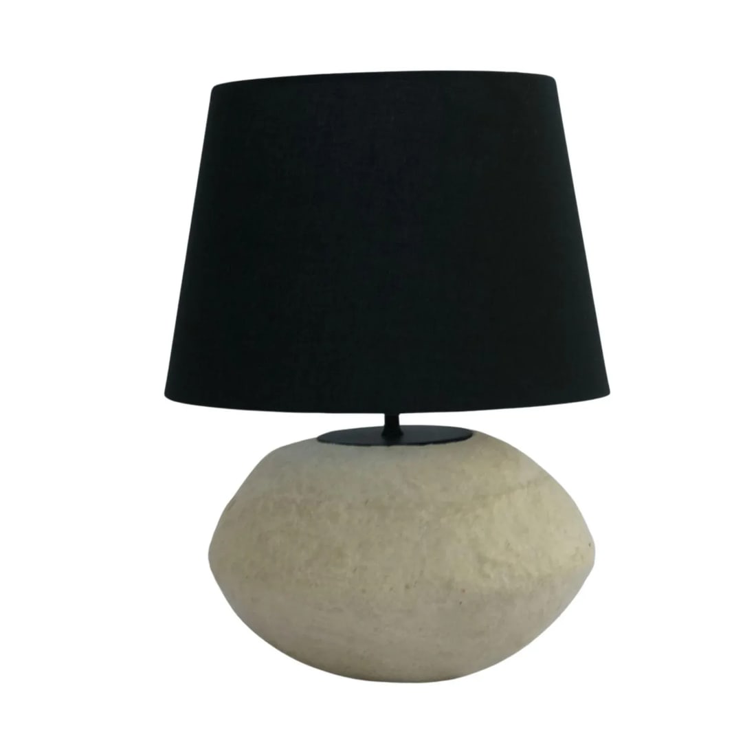 Custom Sculptural Paper Mâché Table Lamp – Organic Round Bottom Modern Design With - 8